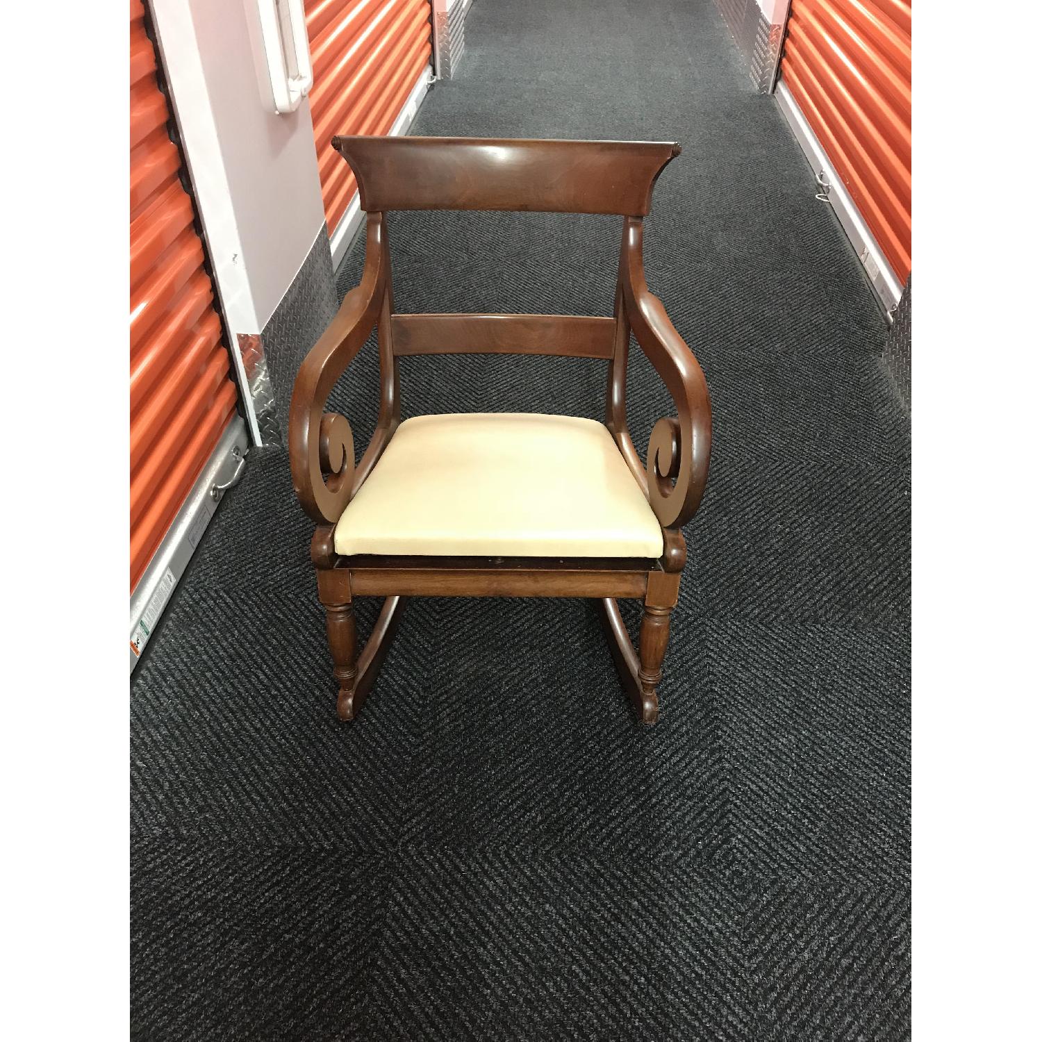 Rocking Chair w/ Cream Leather Seat - image-2