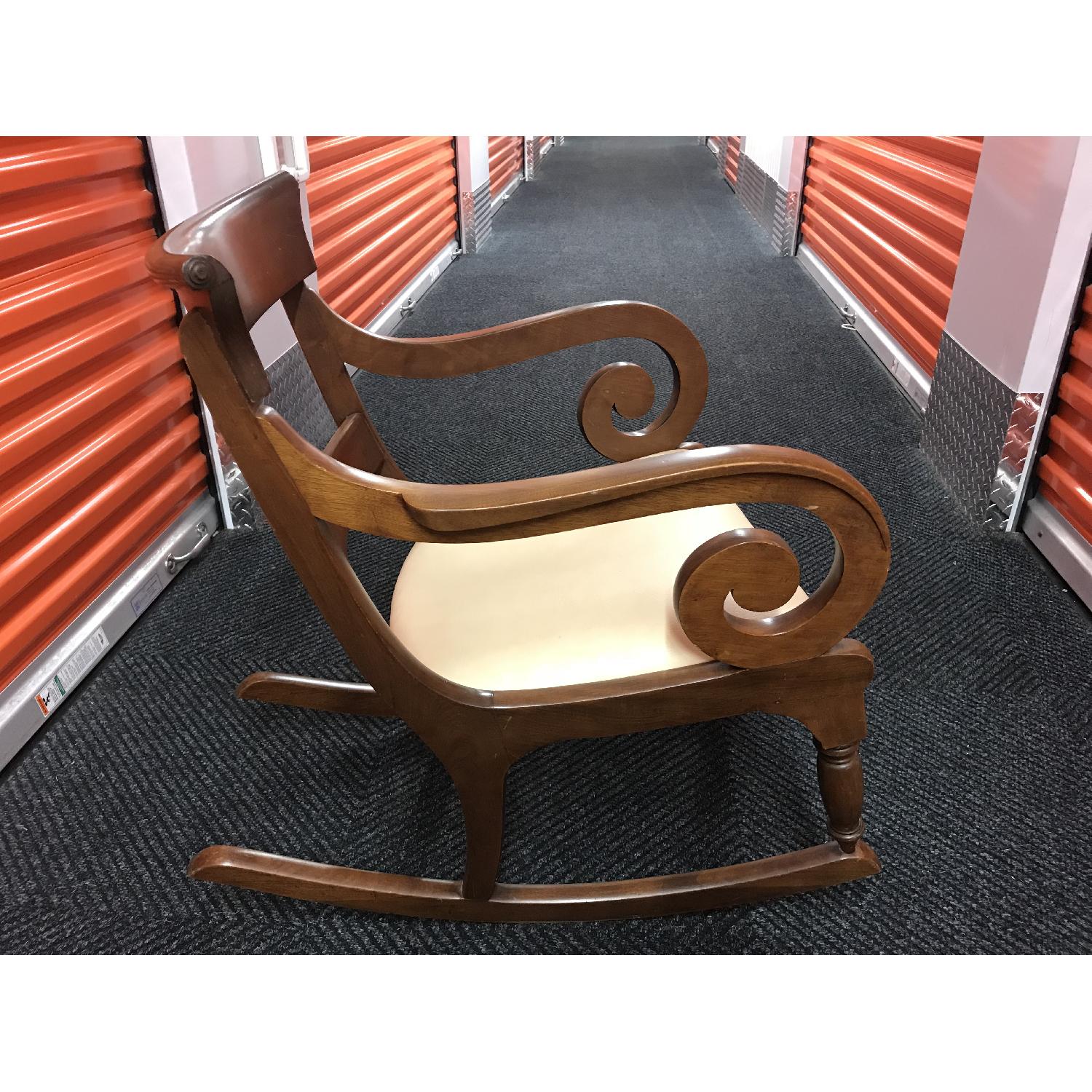 Rocking Chair w/ Cream Leather Seat - image-4