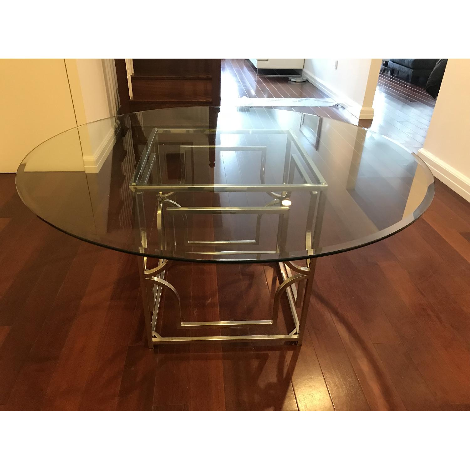 Z Gallerie Glass & Chrome Dining Table - image-2