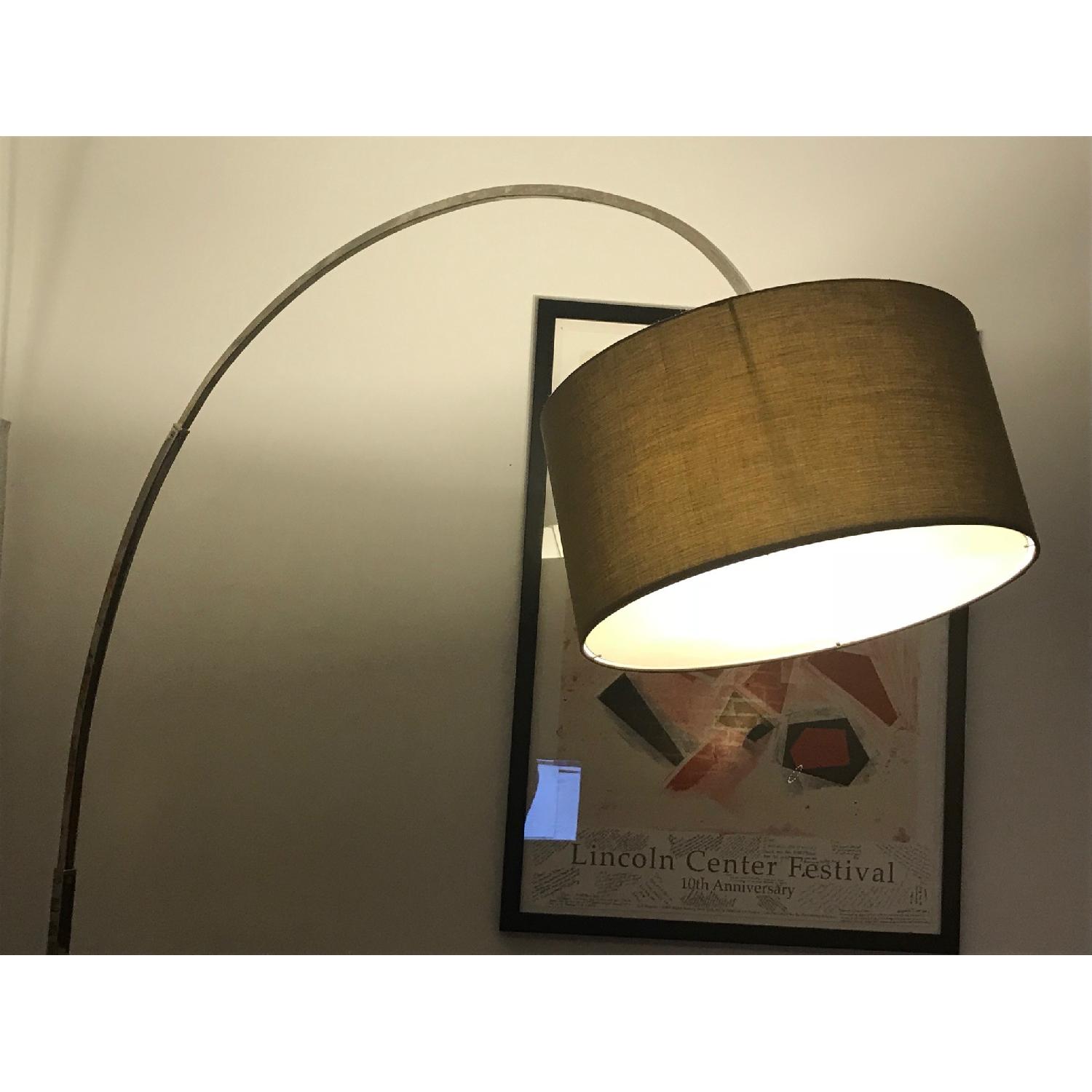West Elm Overarching Linen Shade Floor Lamp - image-2