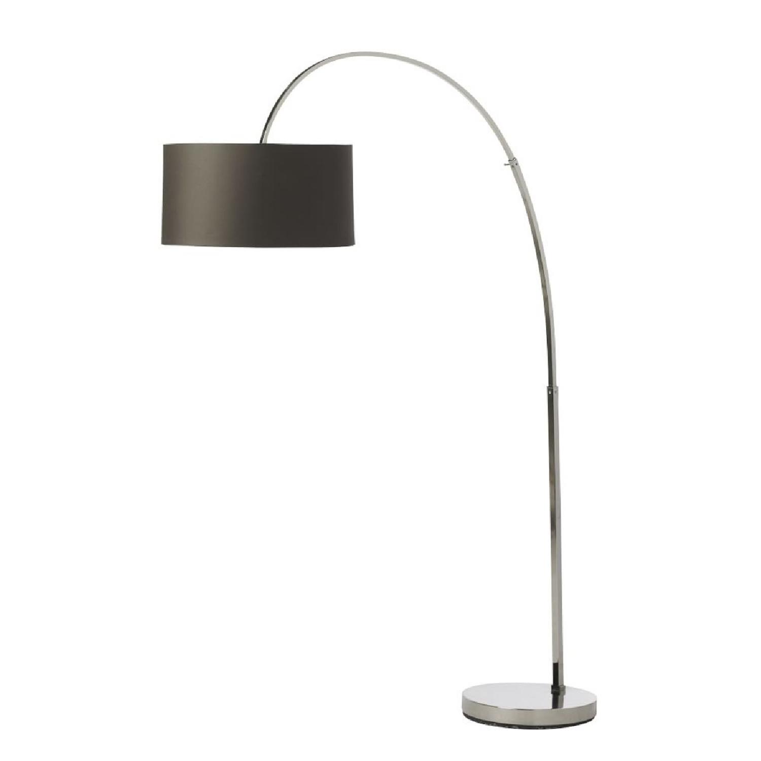 West Elm Overarching Linen Shade Floor Lamp - image-0
