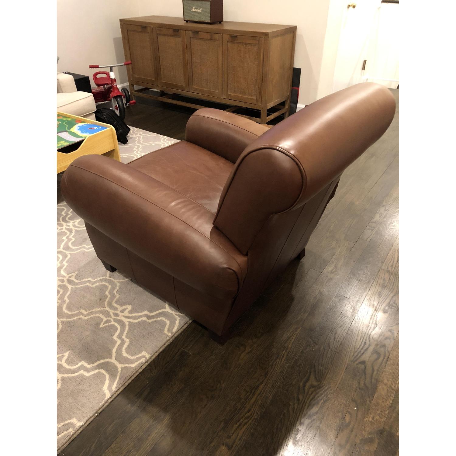 Pottery Barn Manhattan Leather Armchair - image-2