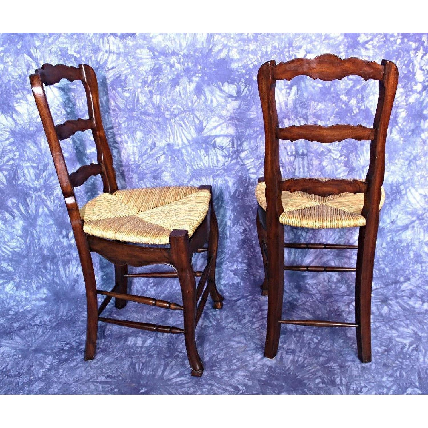 French Country Bar Counter Chair w/ Rush Seat - image-2
