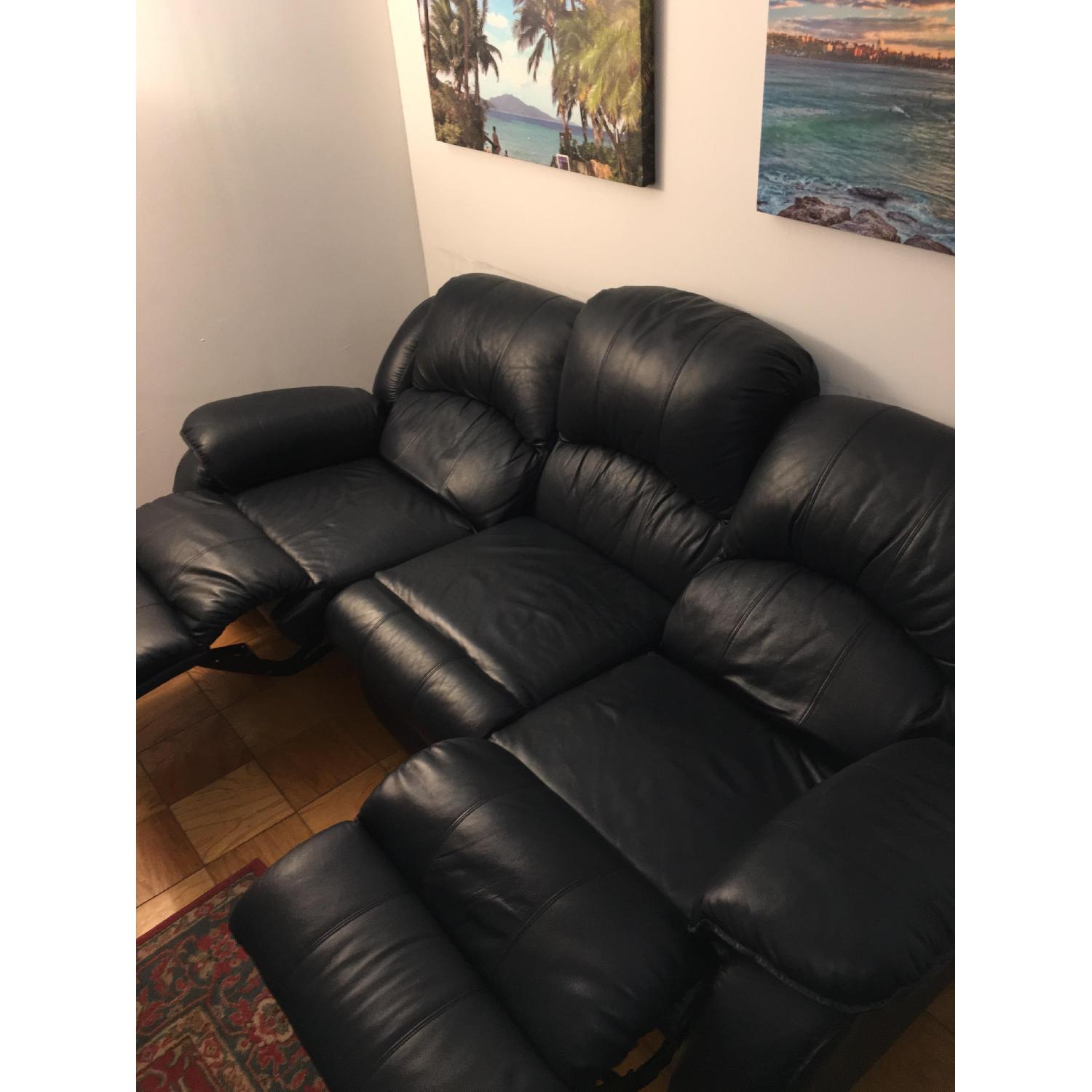 Dark Blue Reclining Couch - image-2
