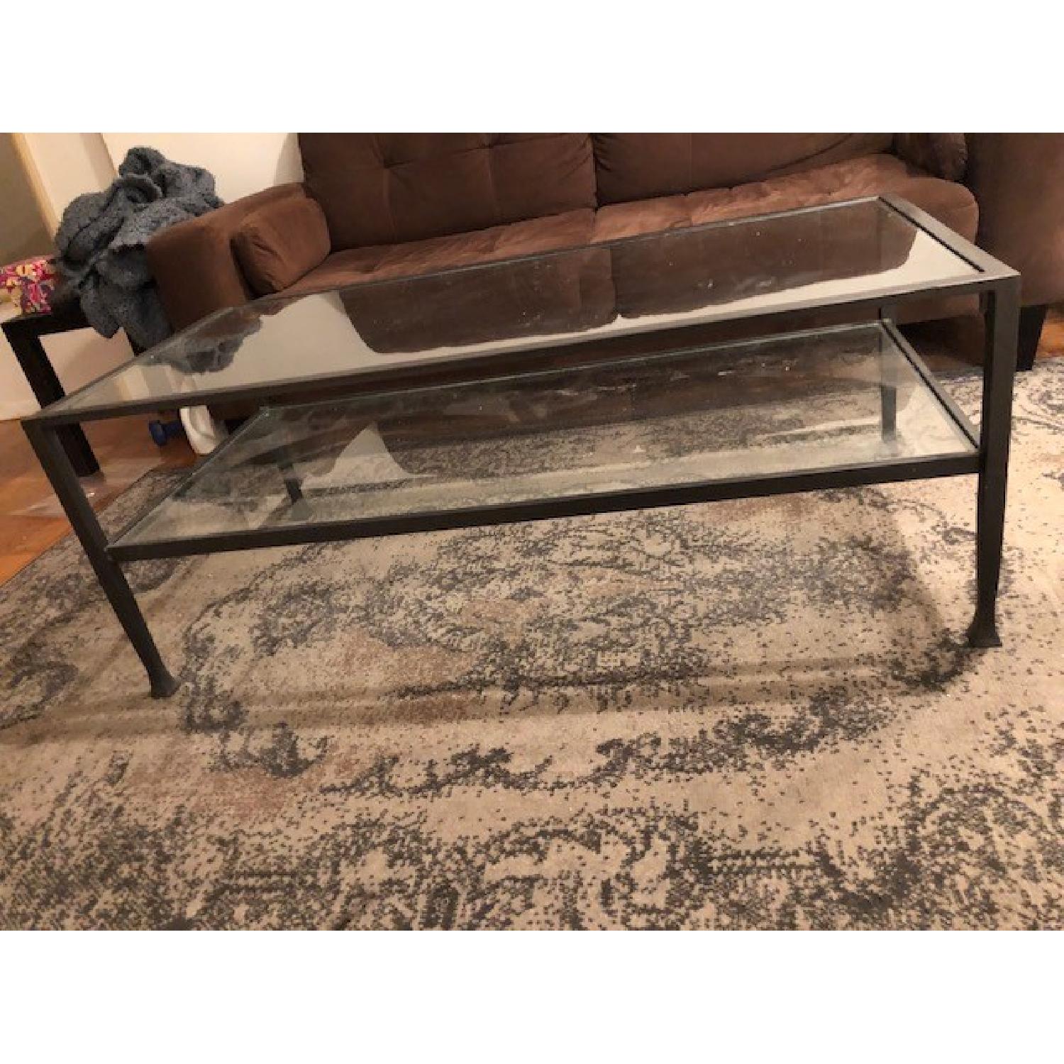 Pottery Barn Tanner Glass & Iron Coffee Table - image-1