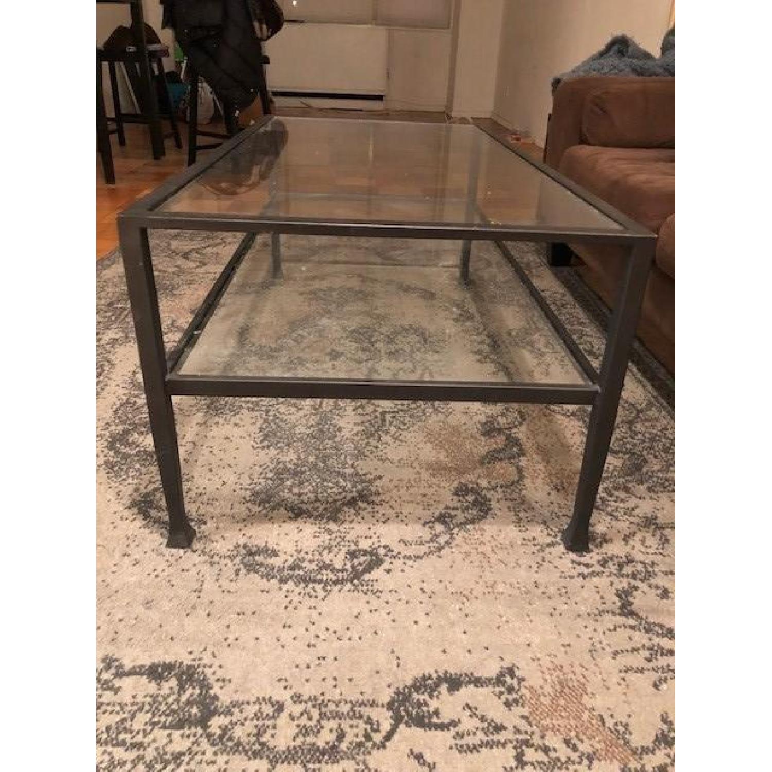 Pottery Barn Tanner Glass & Iron Coffee Table - image-2