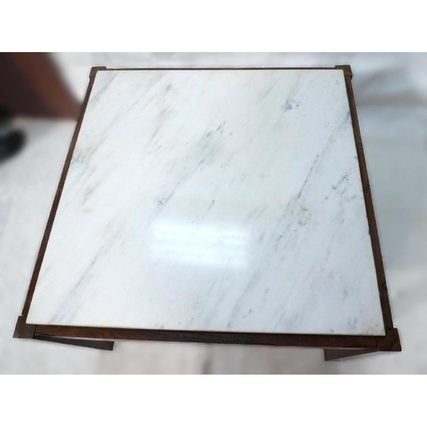 Danish Modern Rosewood Marble Top Coffee Table - image-2