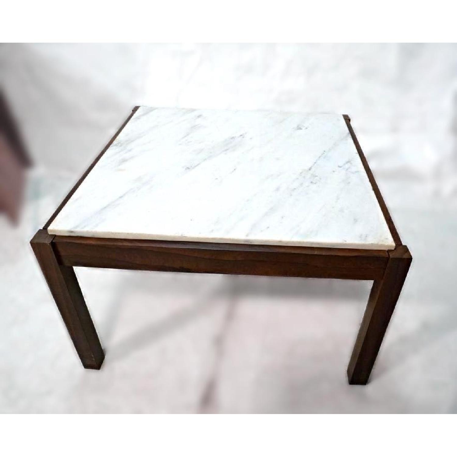 Danish Modern Rosewood Marble Top Coffee Table - image-3