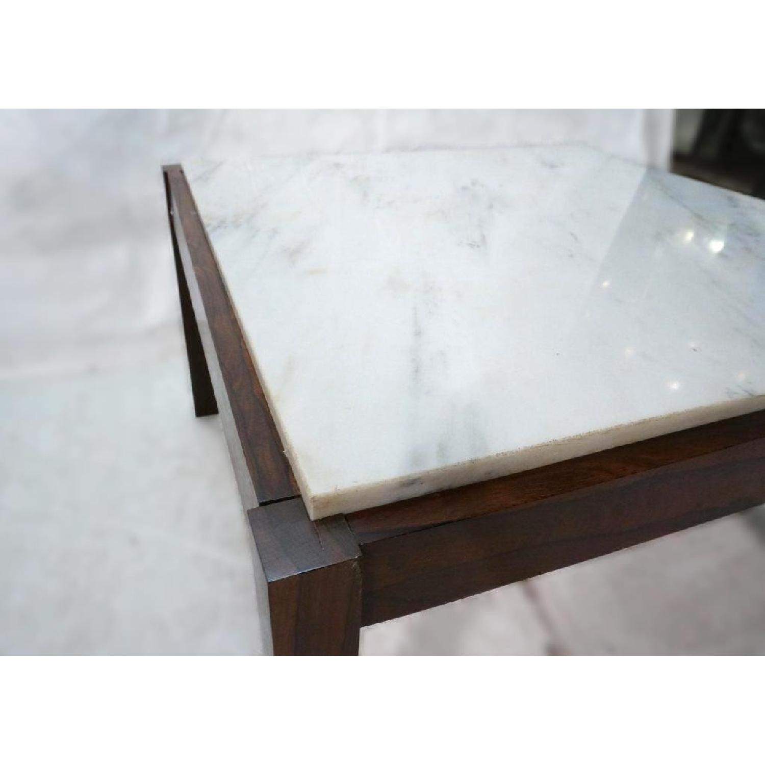 Danish Modern Rosewood Marble Top Coffee Table - image-4