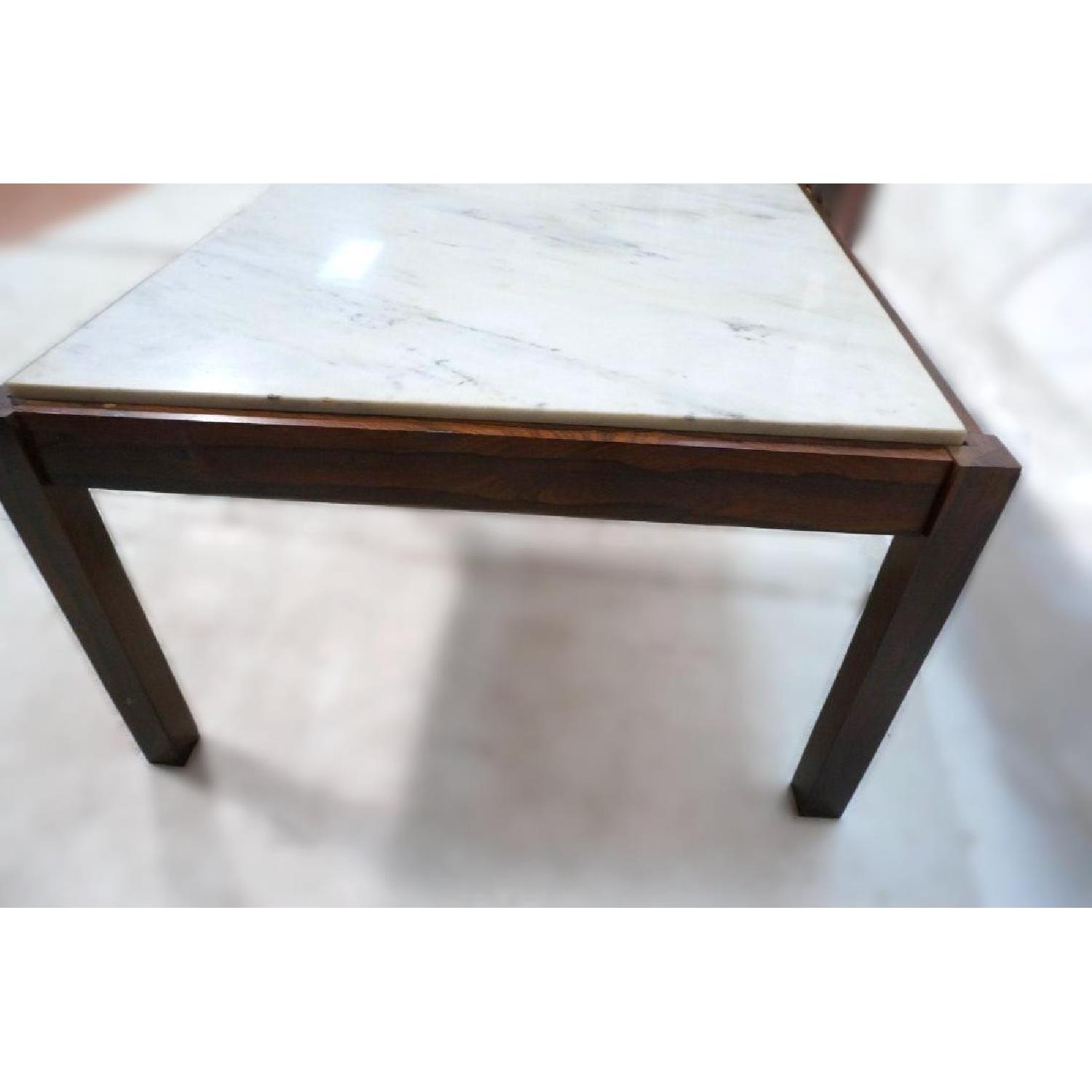 Danish Modern Rosewood Marble Top Coffee Table - image-5