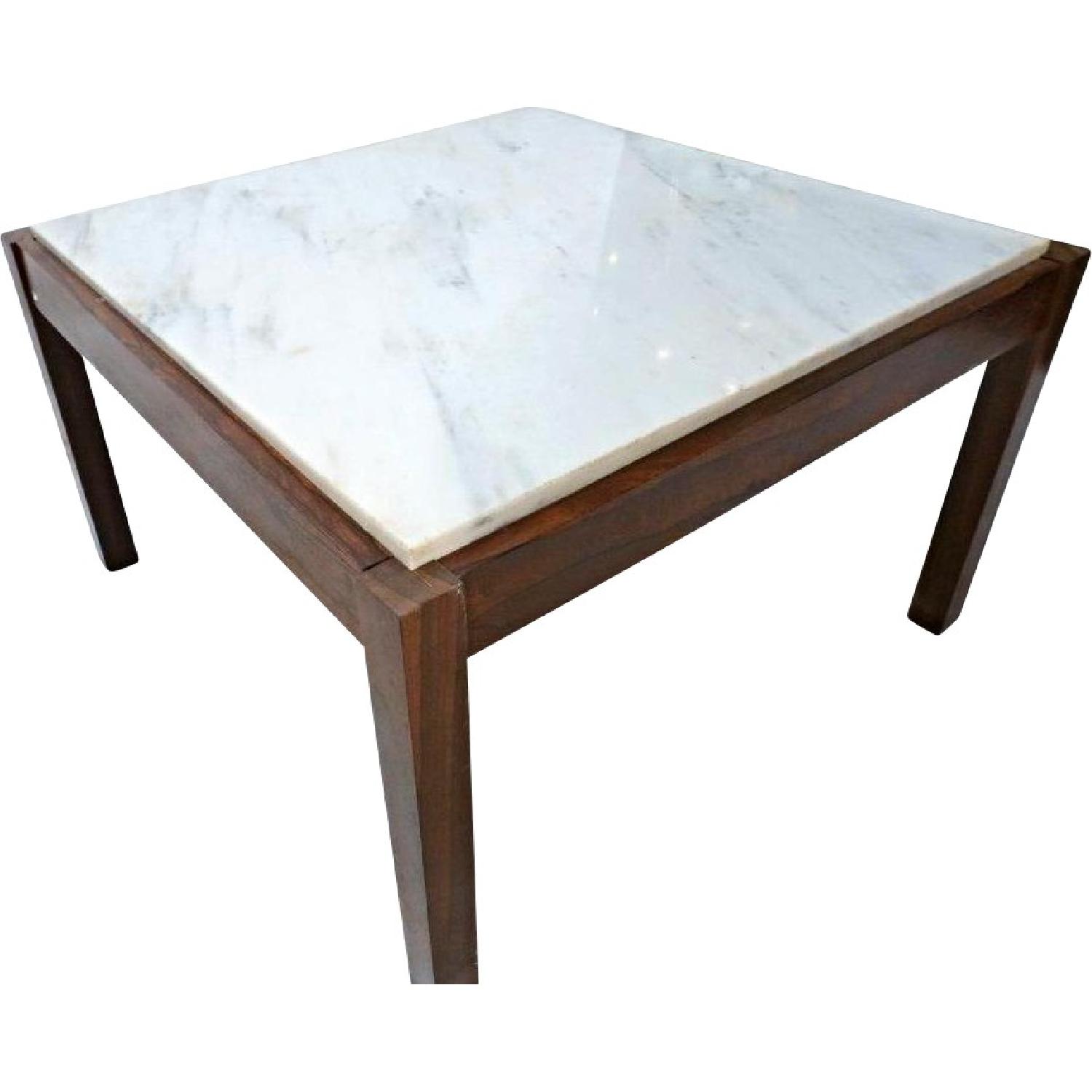 Danish Modern Rosewood Marble Top Coffee Table - image-0
