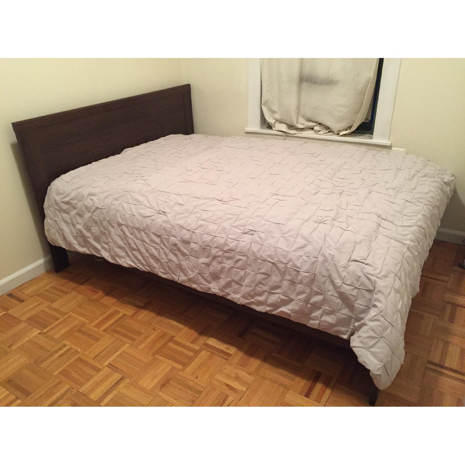 Ikea Brusali Full Size Brown Bed Frame - AptDeco