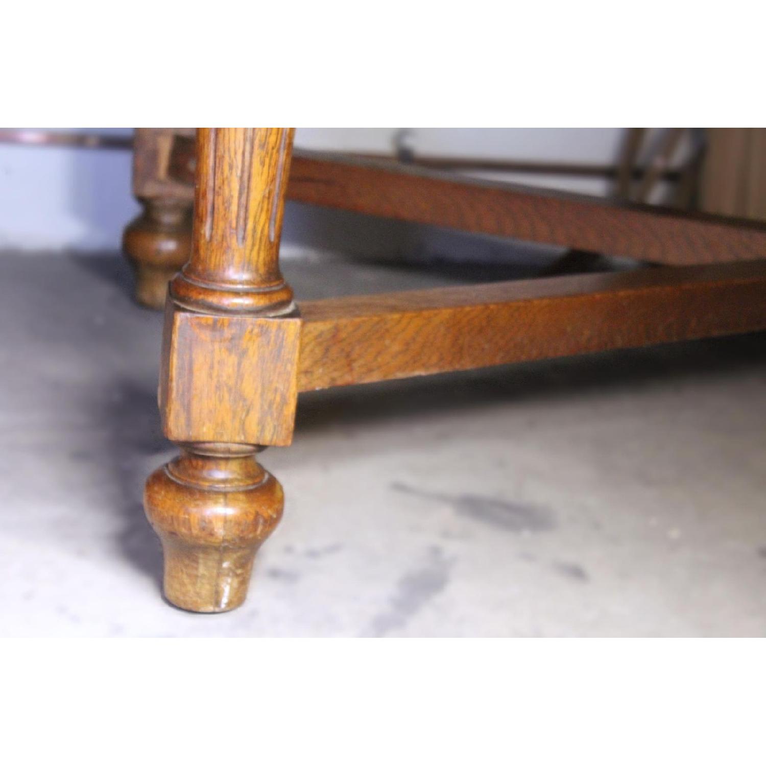 Solid Oak Extension Dining Table w/ 3 Leaves - image-2