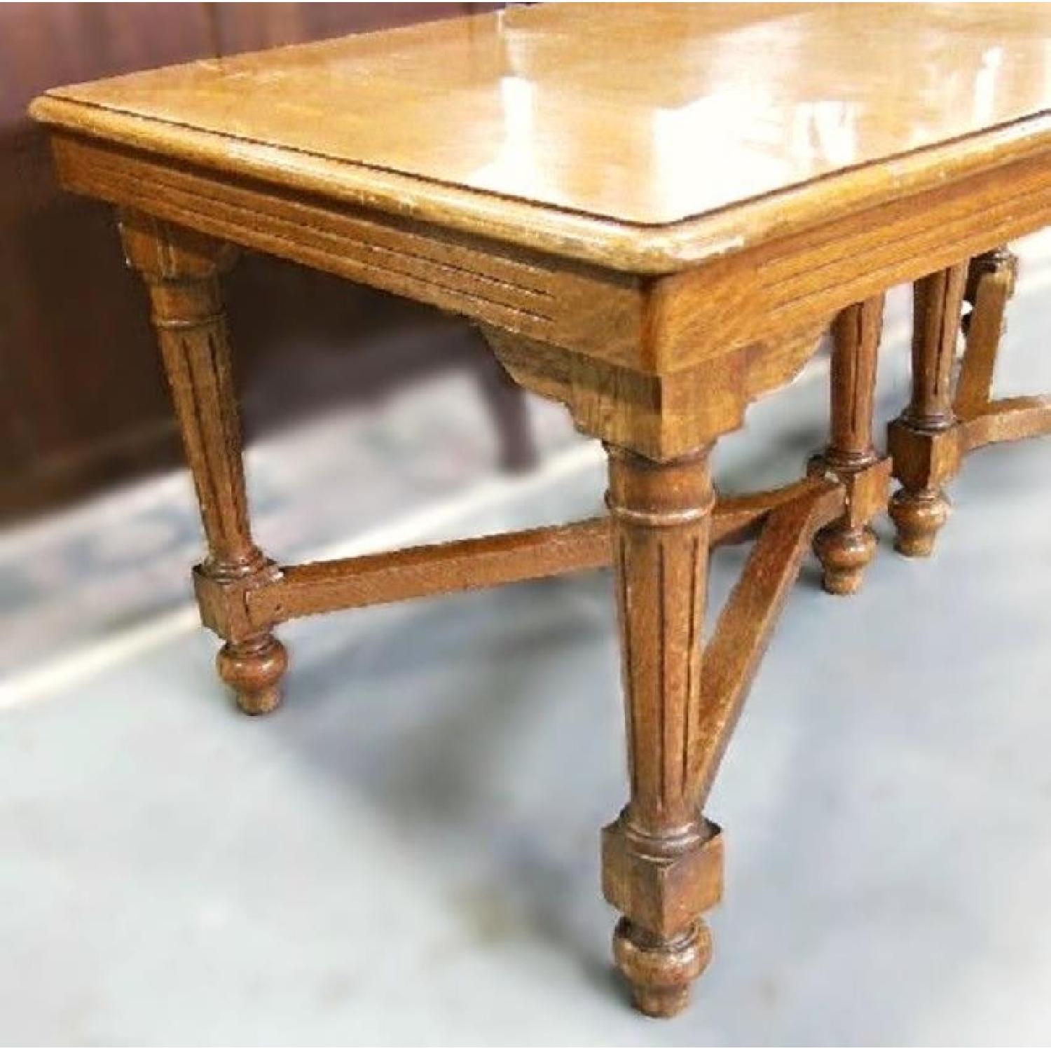 Solid Oak Extension Dining Table w/ 3 Leaves - image-3