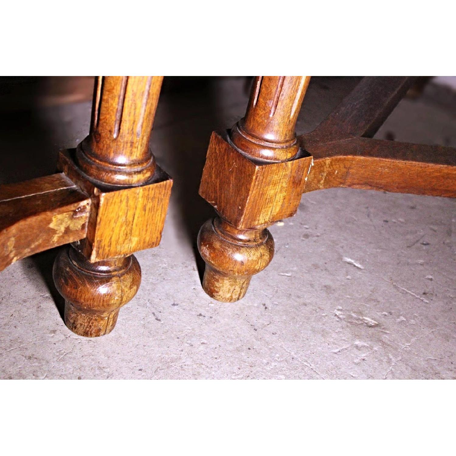 Solid Oak Extension Dining Table w/ 3 Leaves - image-6