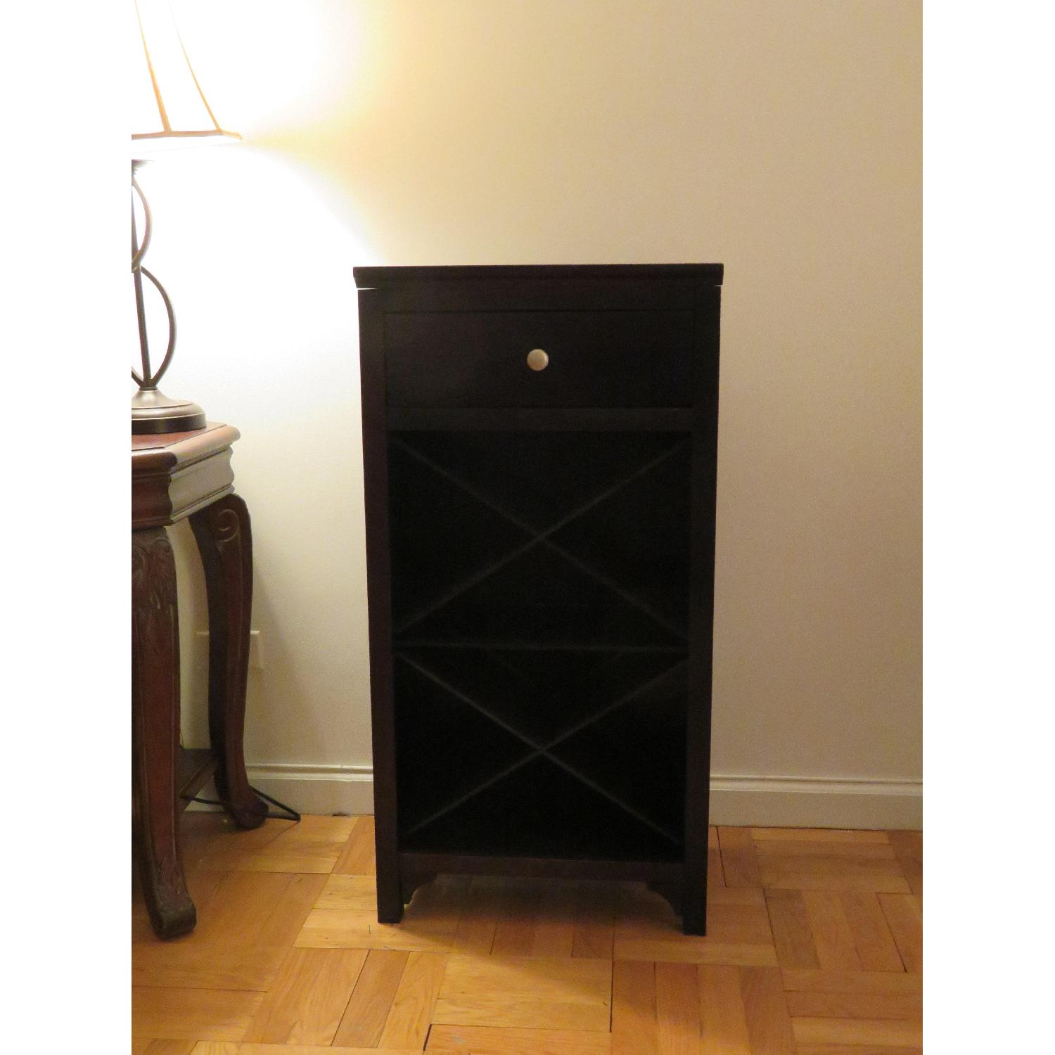 Brown Side Table w/ Wine Rack - image-3