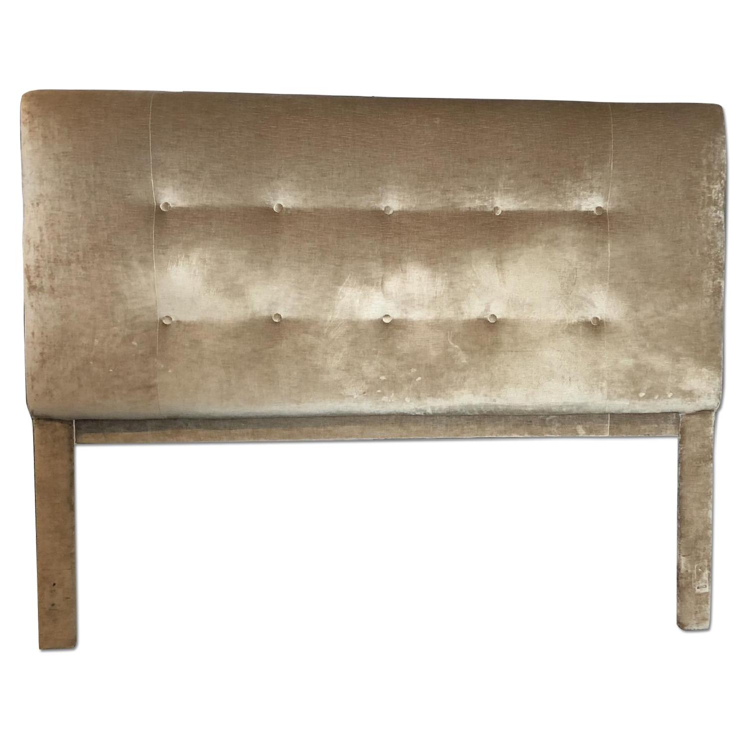 Modern King Size Velvet Tufted Headboard AptDeco