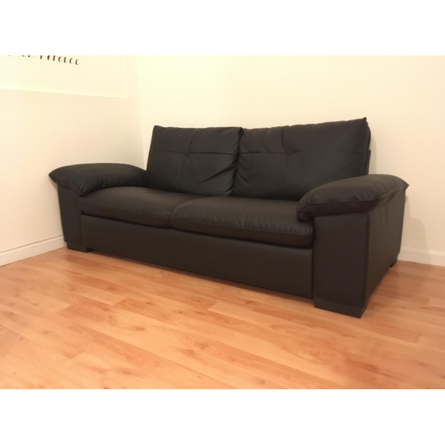 Ikea Dagstorp 2-Seat Black Leather Sofa - image-2
