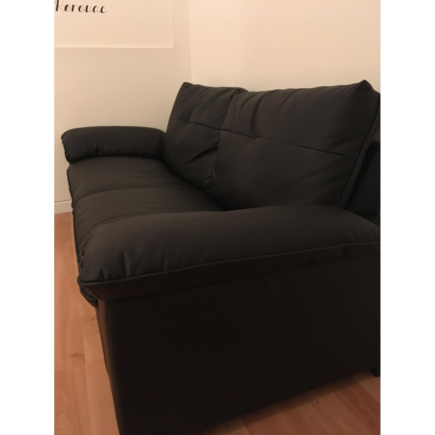 Ikea Dagstorp 2-Seat Black Leather Sofa - image-3