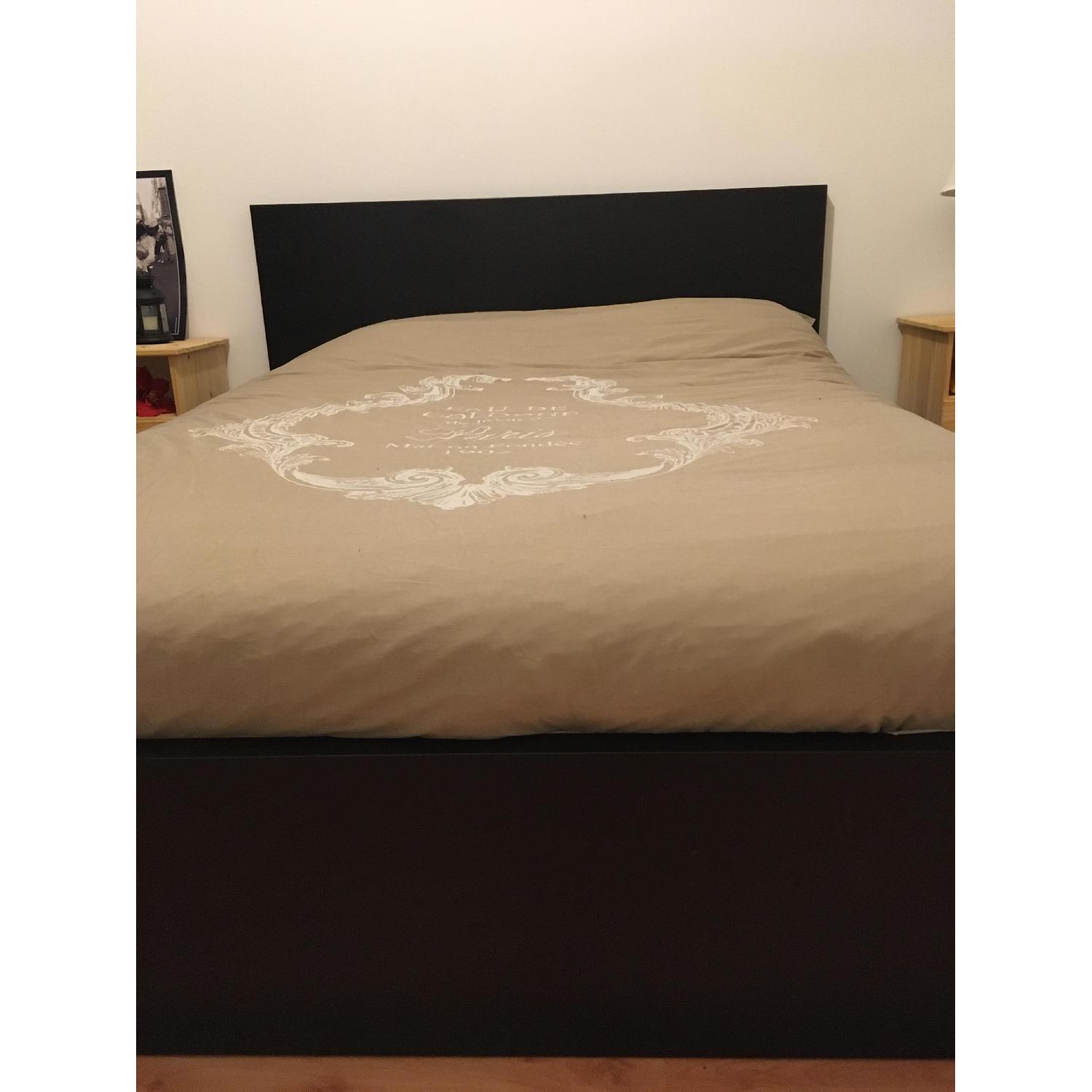 Ikea Queen Size Bed w/ 4 Storage Boxes & Slatted Base AptDeco