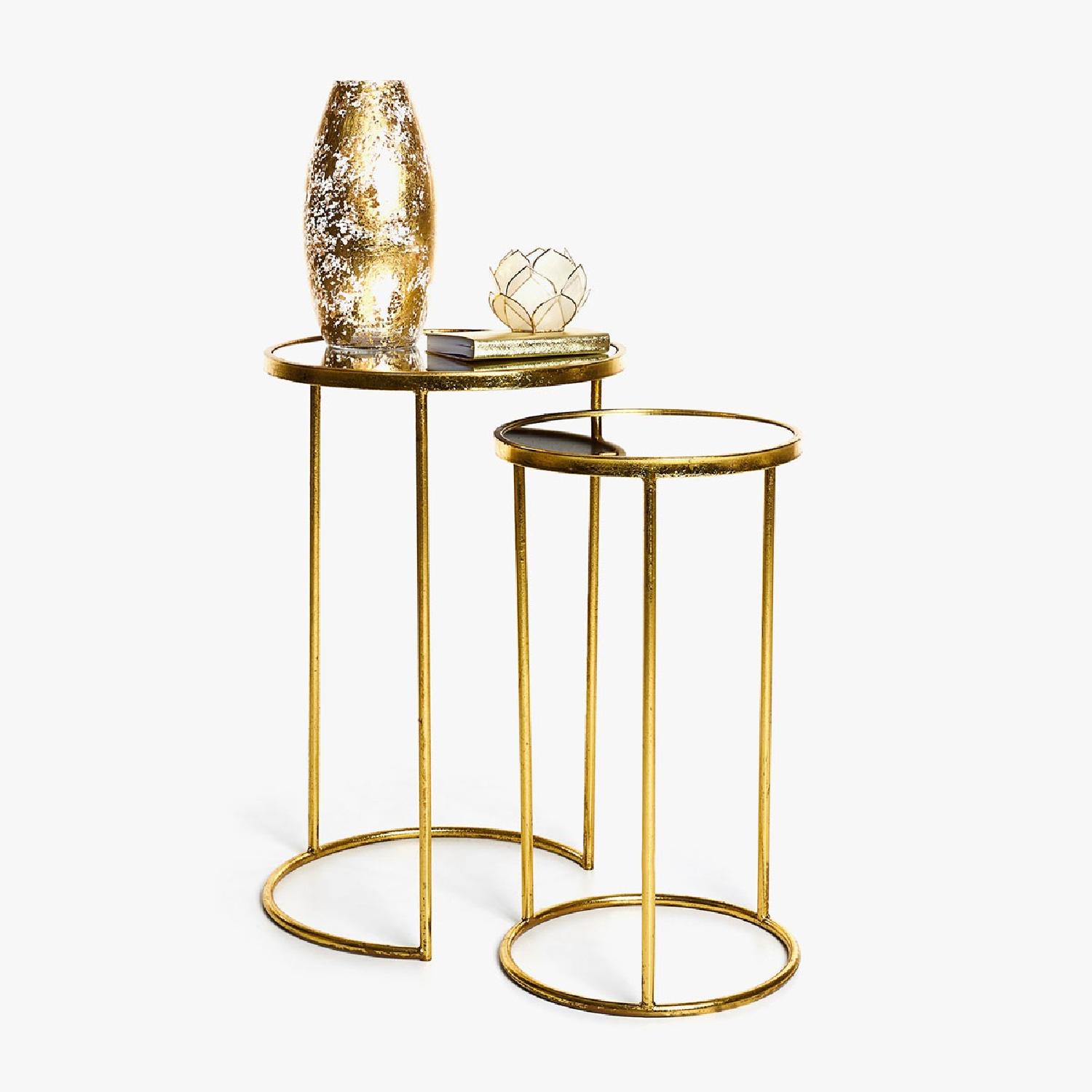 Zara Home Nested Side Tables w/ Mirrored Tops - image-1