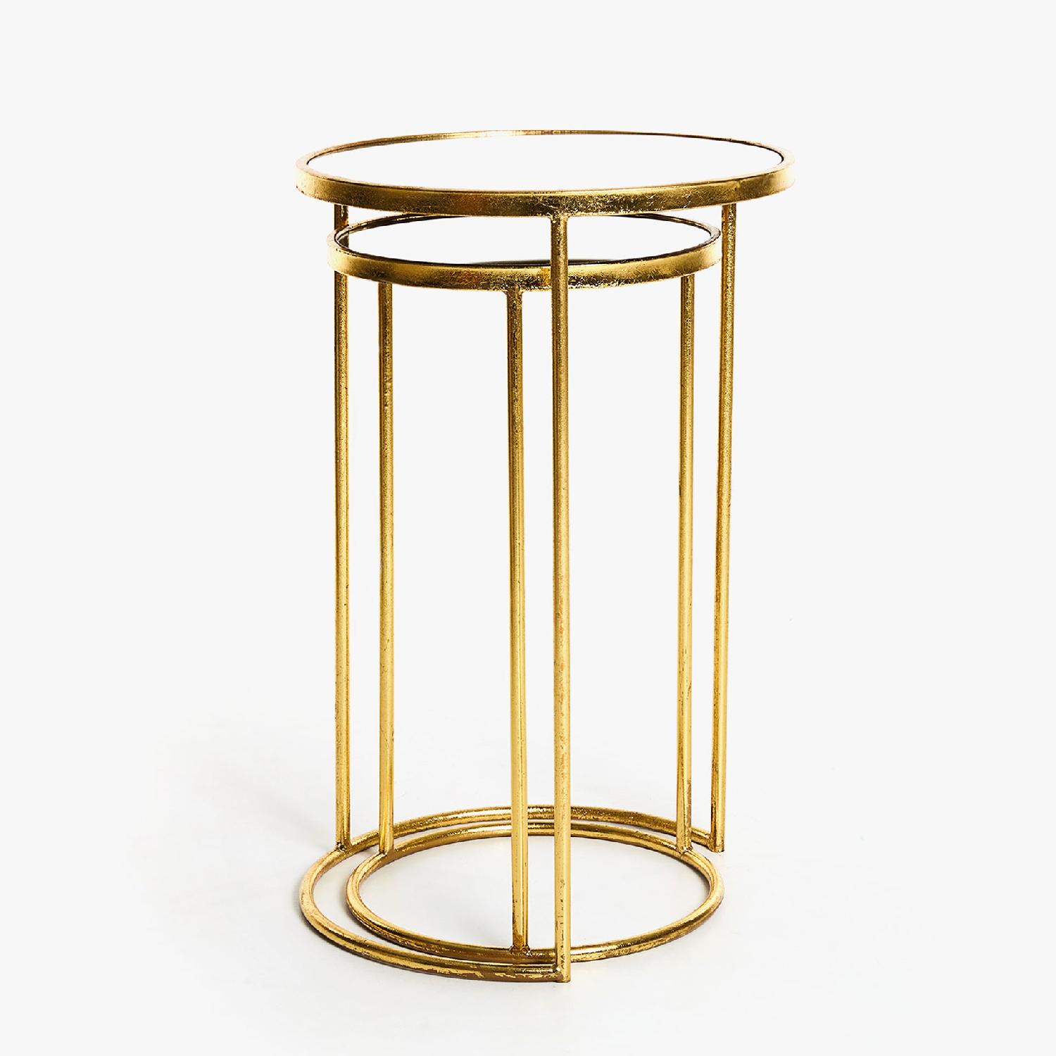 Zara Home Nested Side Tables w/ Mirrored Tops - image-3