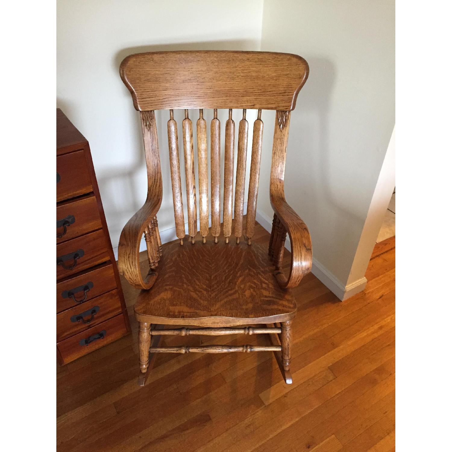 Vintage Oak Rocking Chair - image-1