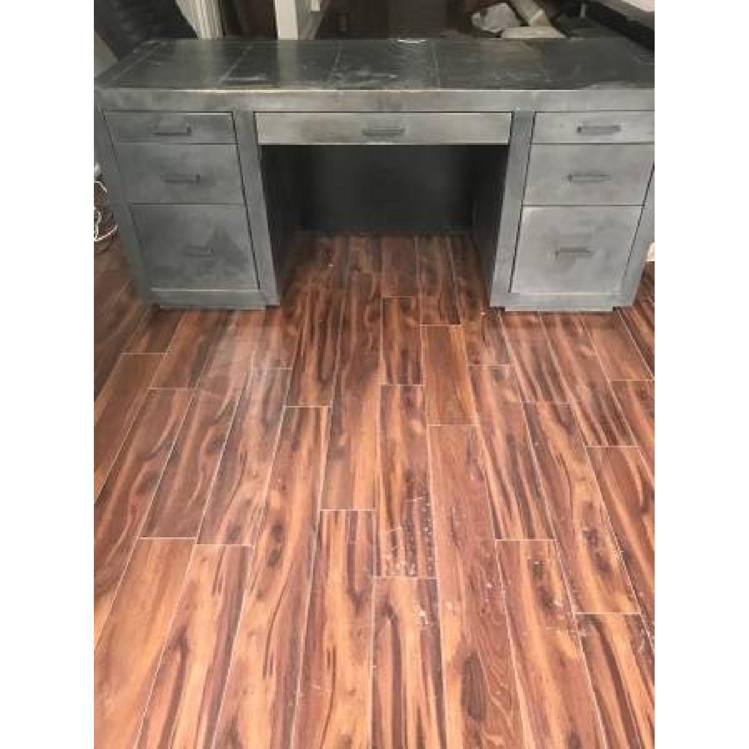 Restoration Hardware La Salle Metal-Wrapped Desk - image-1