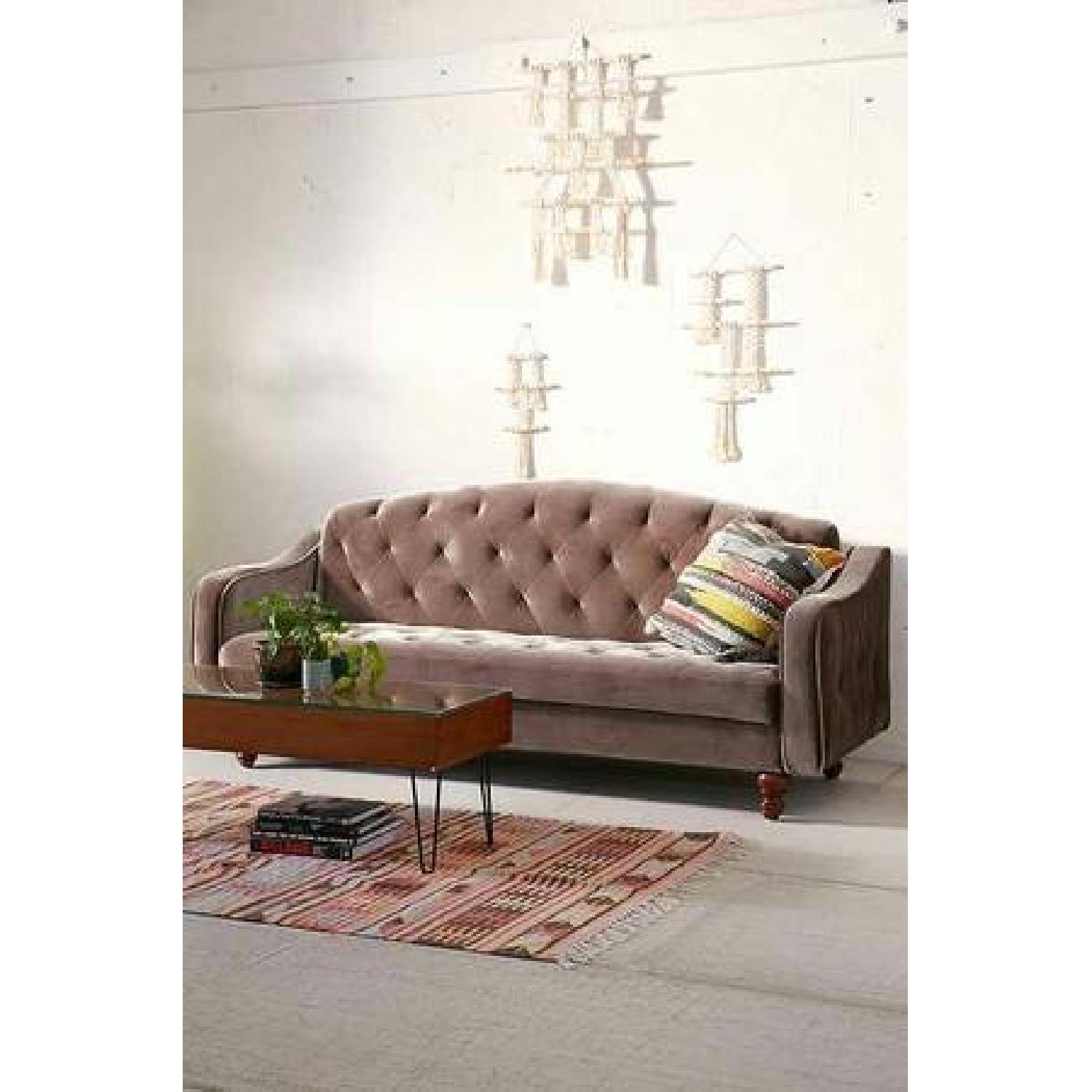Urban Outfitters Ava Velvet Tufted Sleeper Sofa - image-1