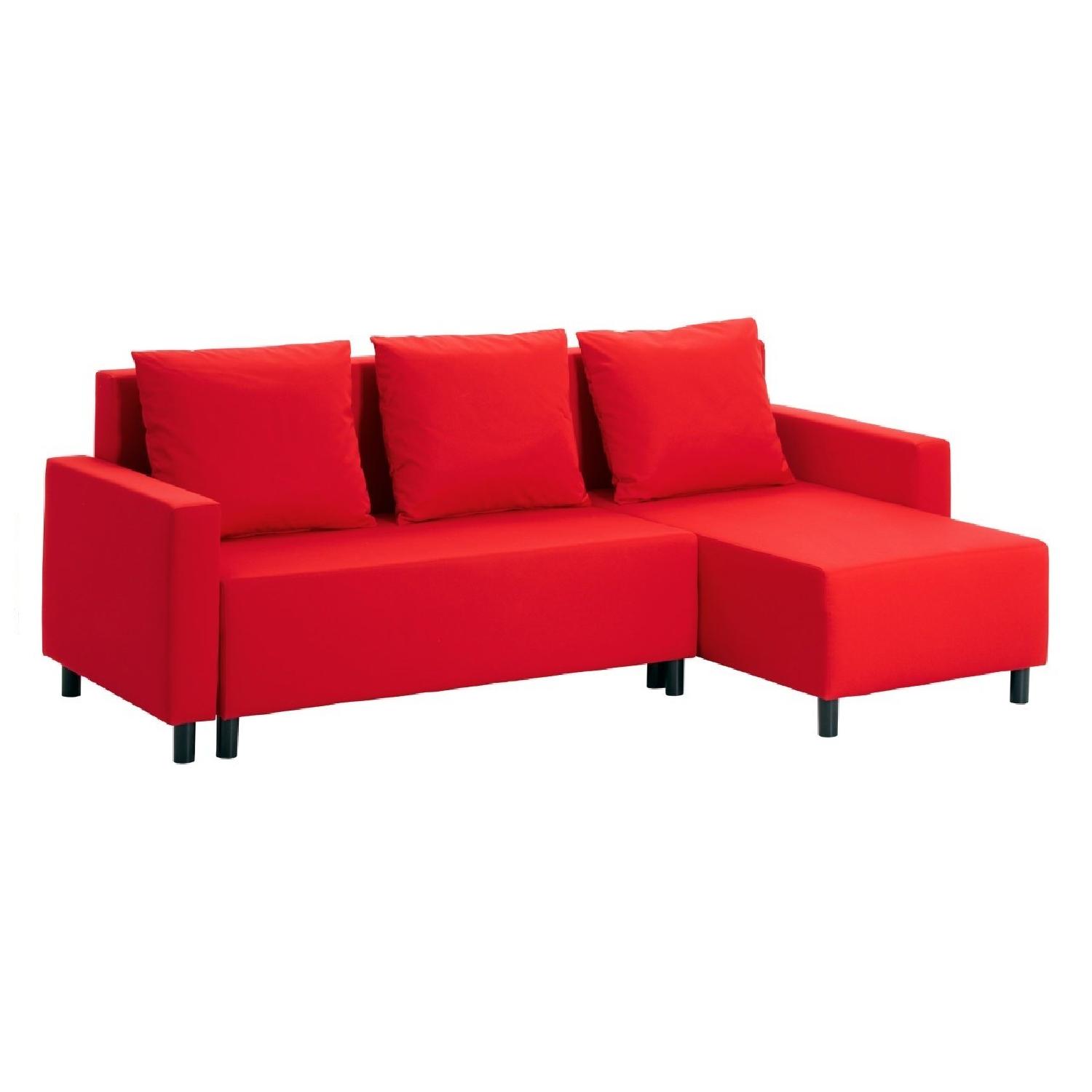 Ikea LShaped Sleeper Sectional Sofa w/ Storage AptDeco