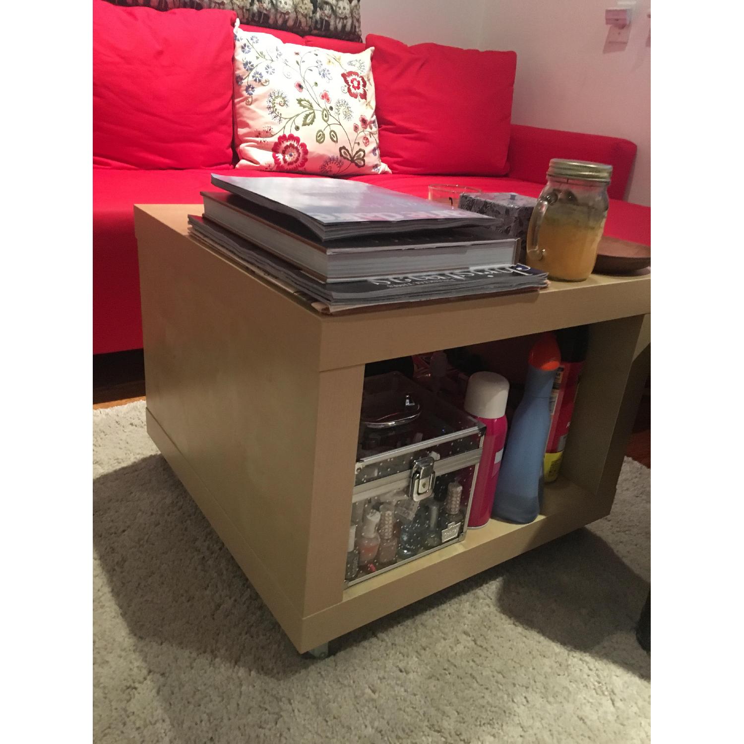Ikea Square Coffee Table w/ Wheels - image-2