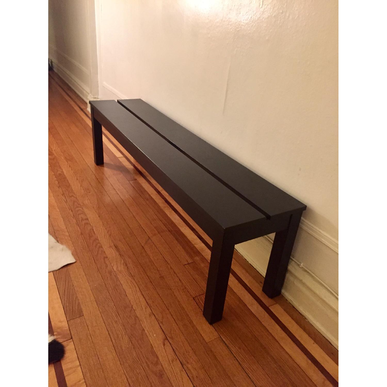 Ikea Bjursta Modern Black Wooden Bench AptDeco
