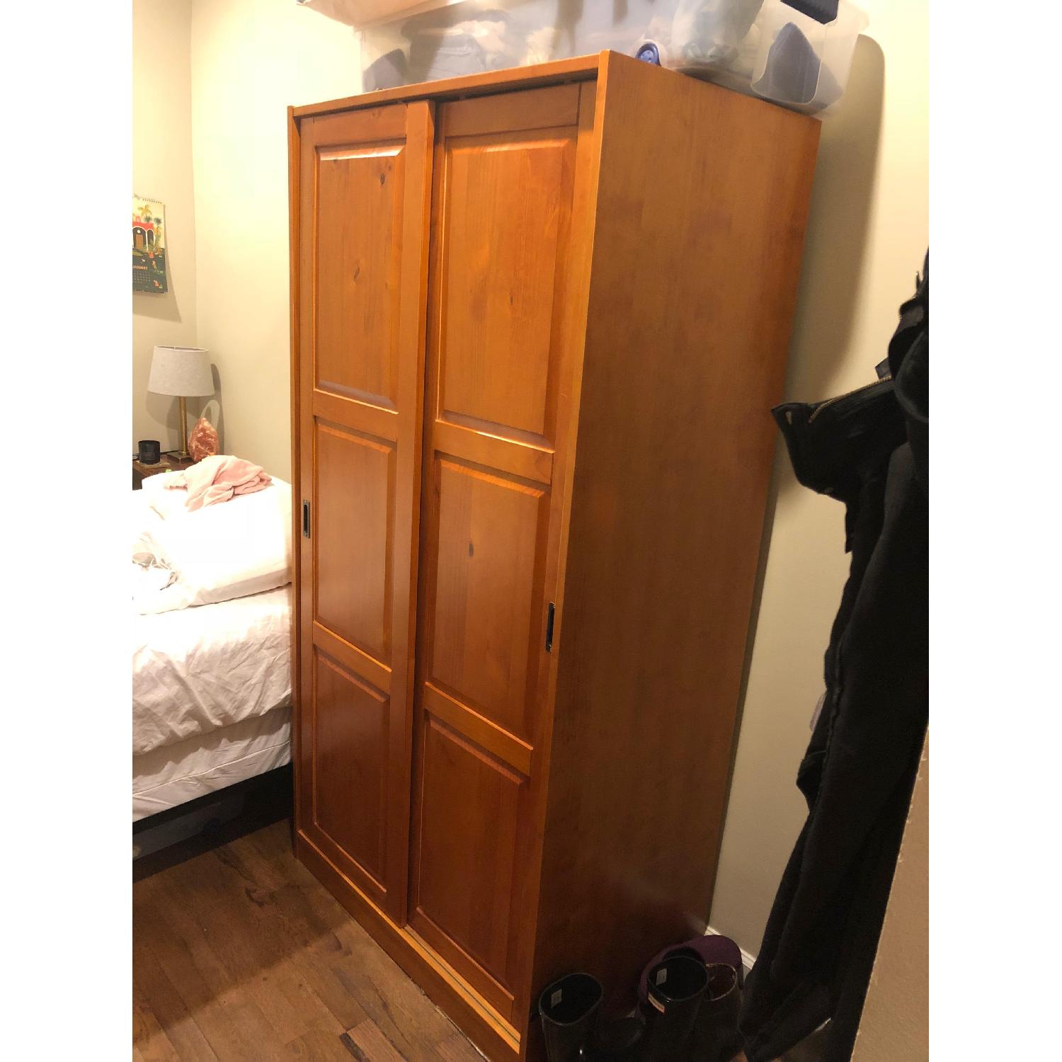 Palace Imports Solid Honey Pine Wood Armoire - image-3