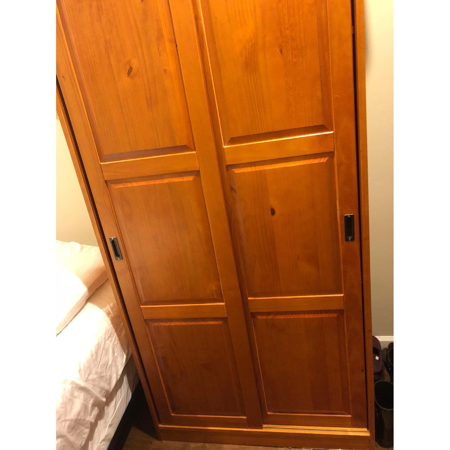 Palace Imports Solid Honey Pine Wood Armoire - image-4