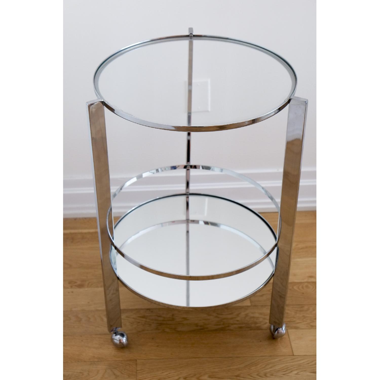 CB2 Retro Style Chrome/Glass Bar Cart - image-4