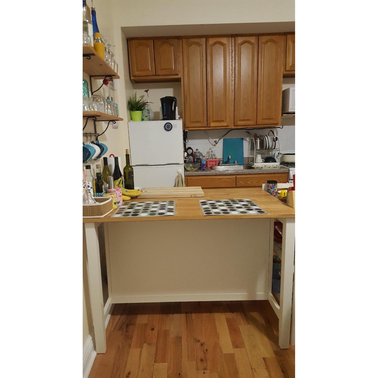 Ikea Stenstorp White Oak Kitchen Island - AptDeco