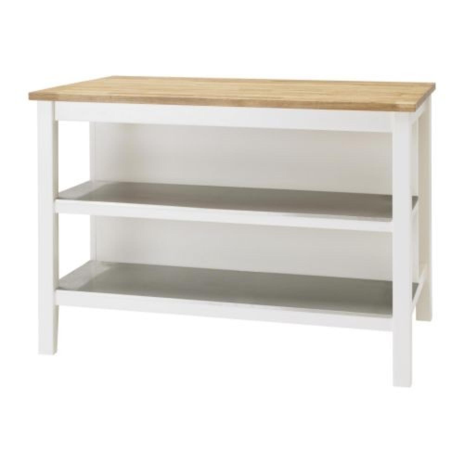 Ikea Stenstorp White Oak Kitchen Island - AptDeco