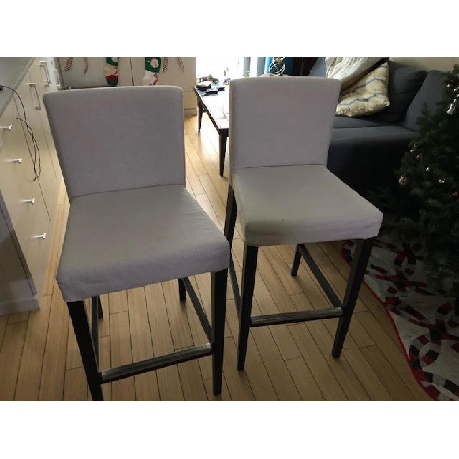 Ikea Brown/Black Bar Stool w/ Backrest - image-1