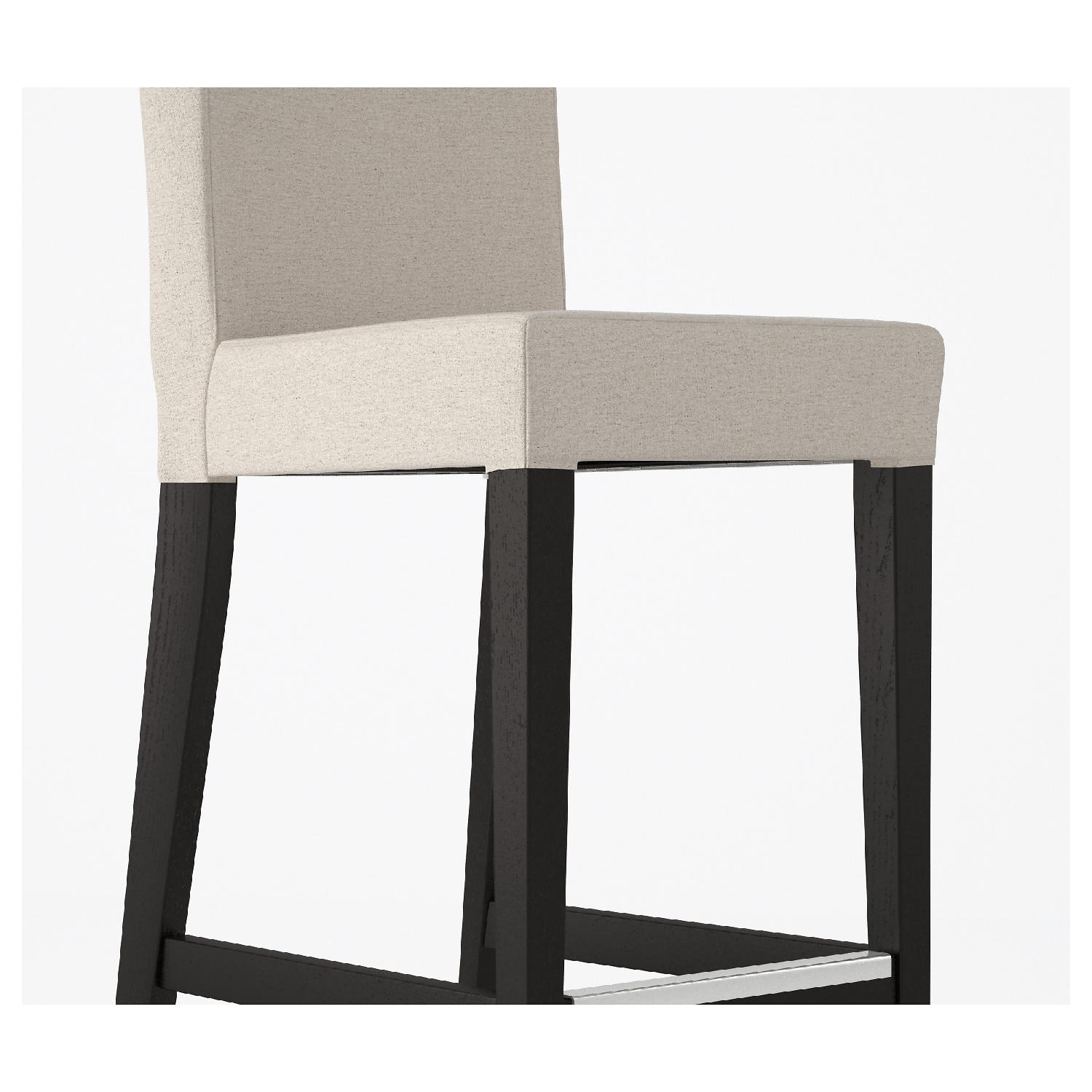 Ikea Brown/Black Bar Stool w/ Backrest - image-10