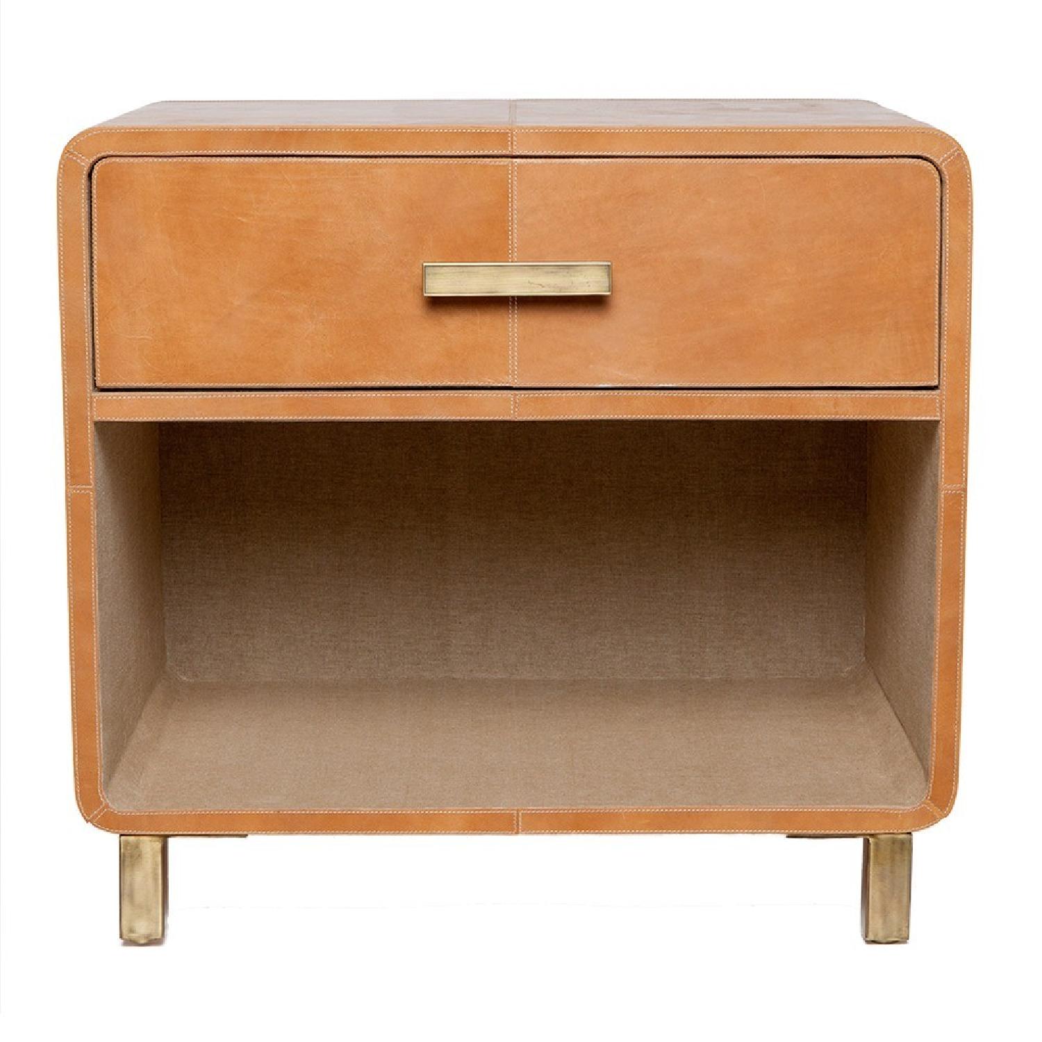 Made Goods Dante Nightstand in Aged Leather AptDeco