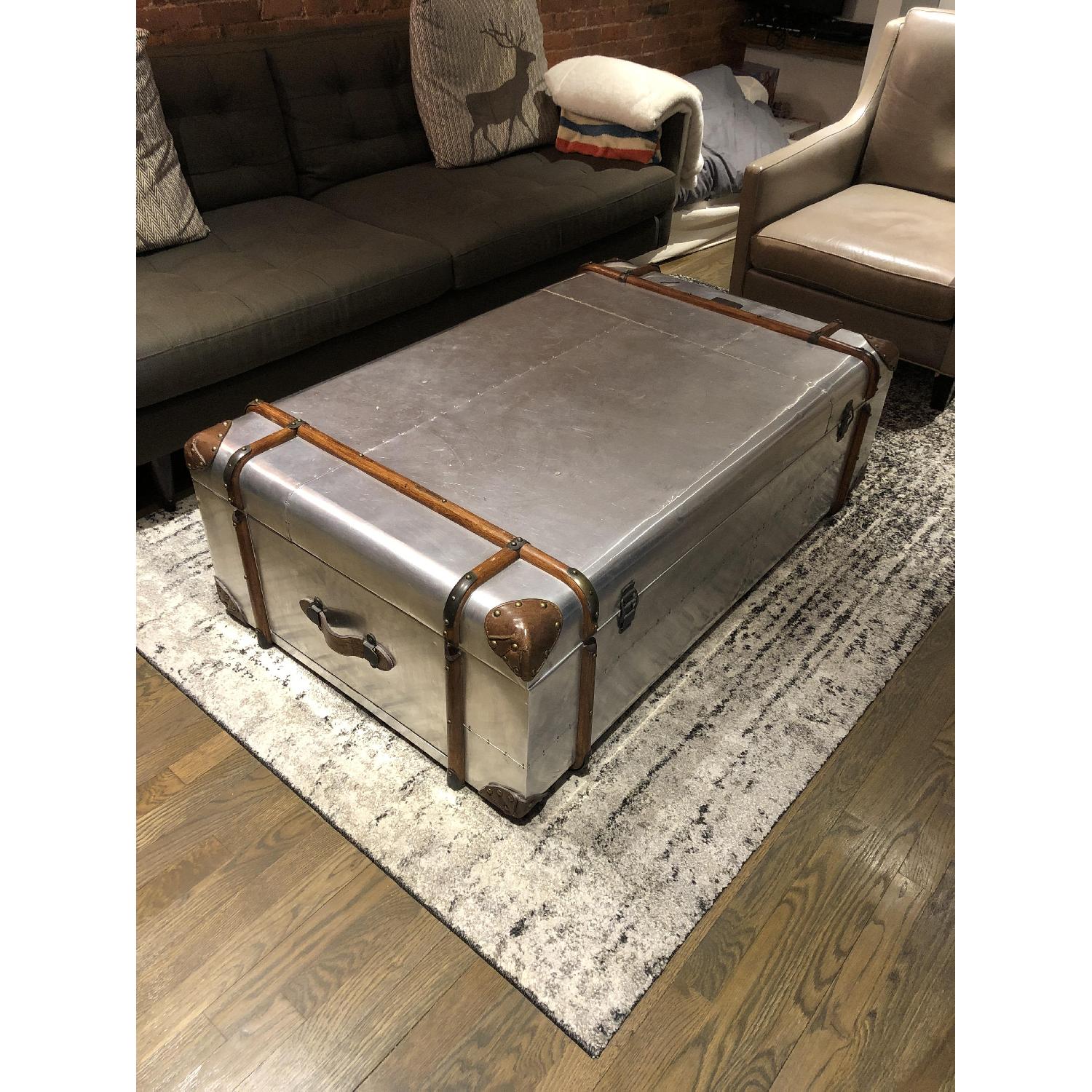 Restoration Hardware Richards' Aluminum Trunk Coffee Table AptDeco