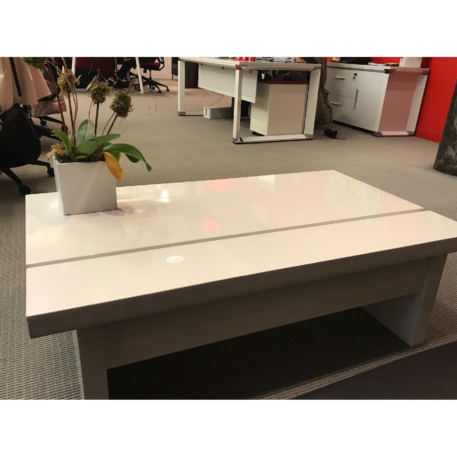 Jesper Office White Modern Coffee Table - image-1
