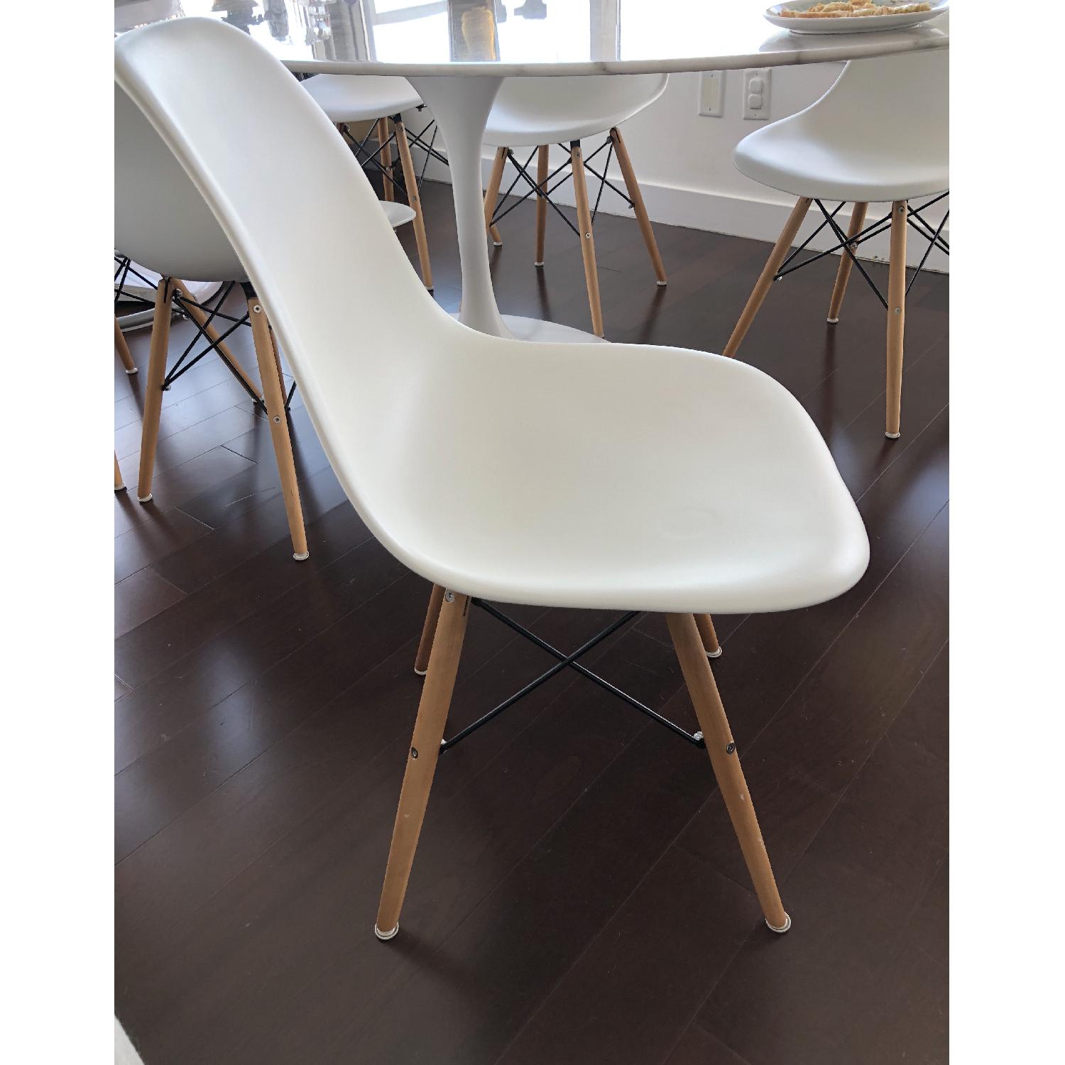 Langley Street Eames Style White Plastic Dining Chair AptDeco