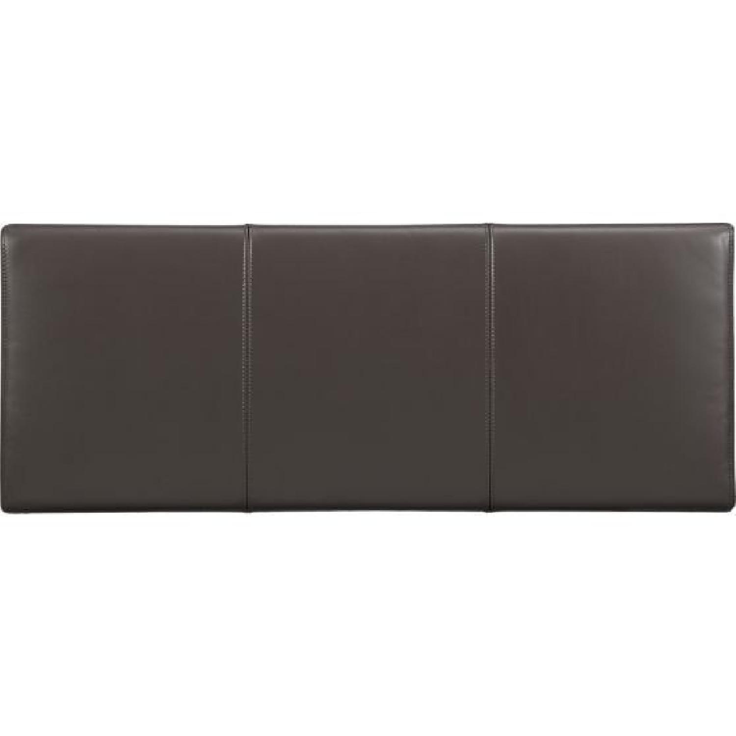 Crate & Barrel Lowe Chocolate Leather Bench - image-2