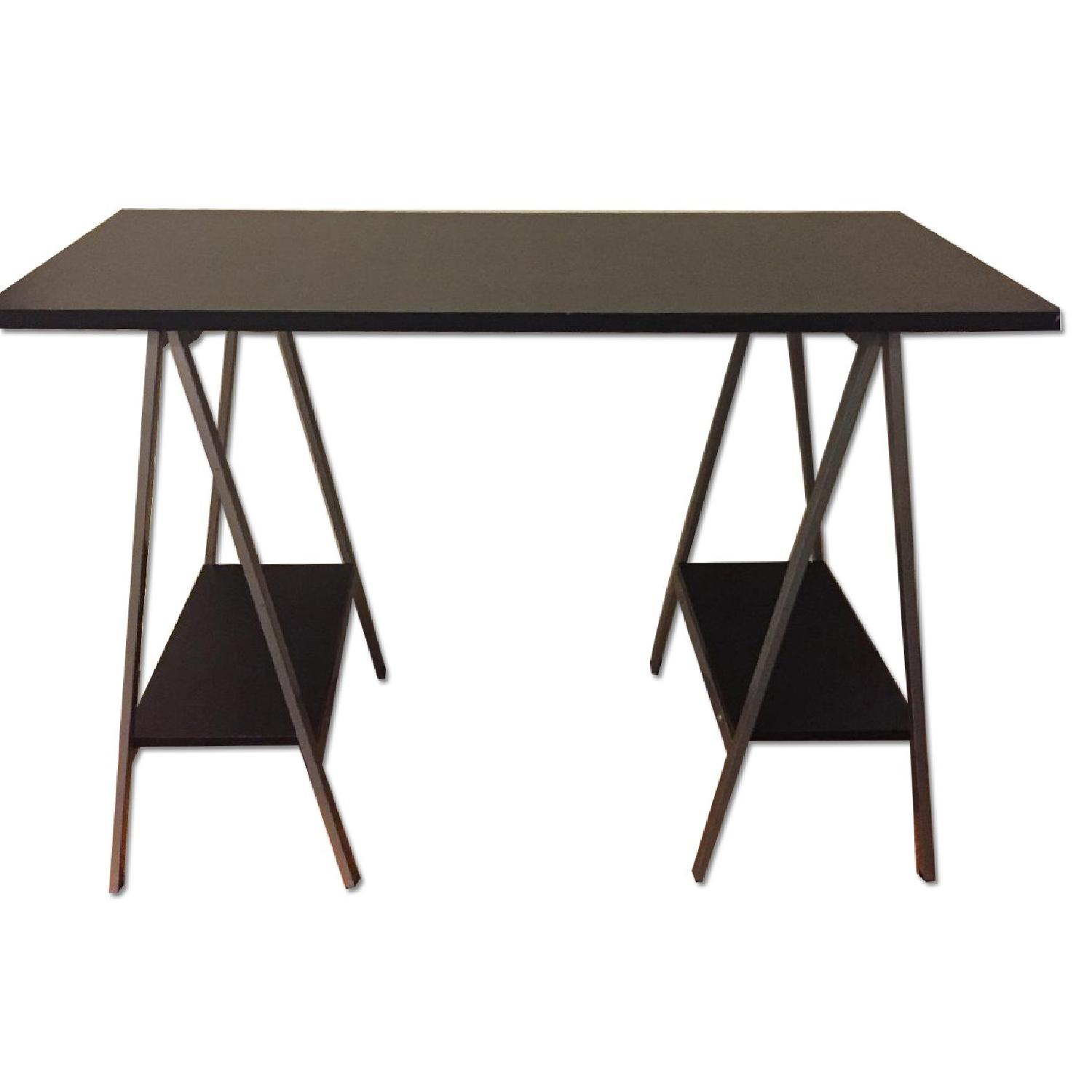 Modern Black Metal Desk AptDeco