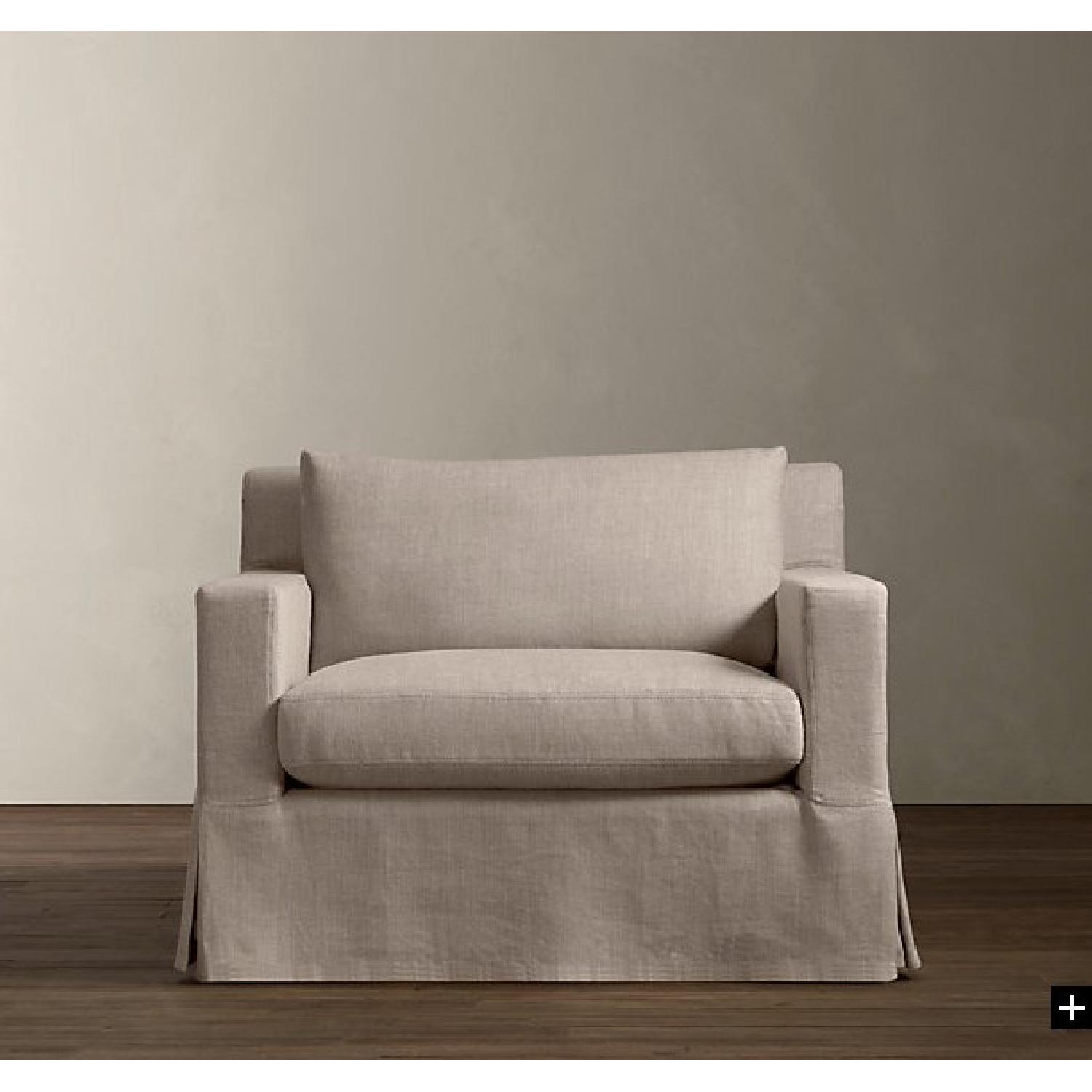 Restoration Hardware Belgian Track Slipcovered Arm Chair