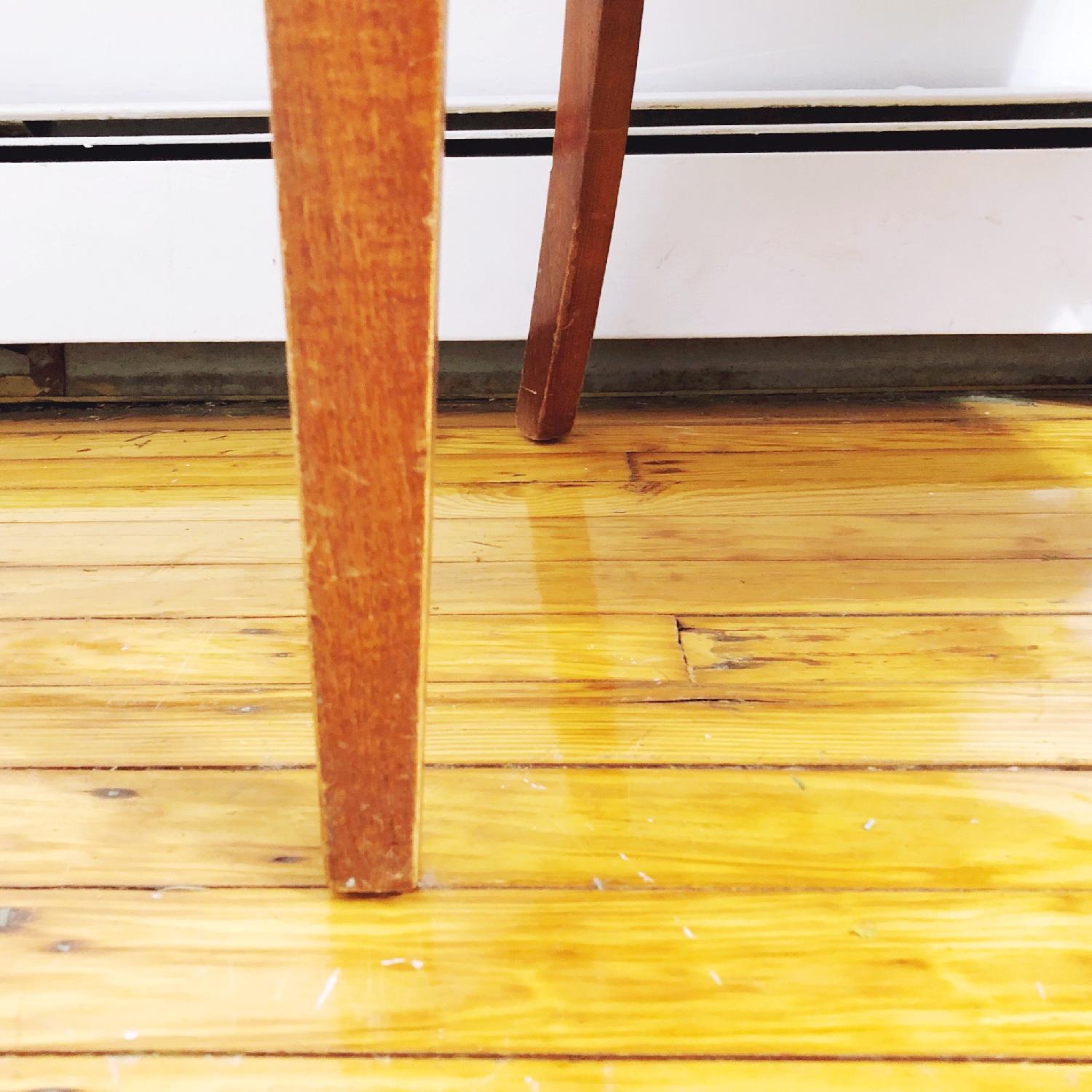 Vintage Mid Century Modern Green Vinyl Armchair - image-4