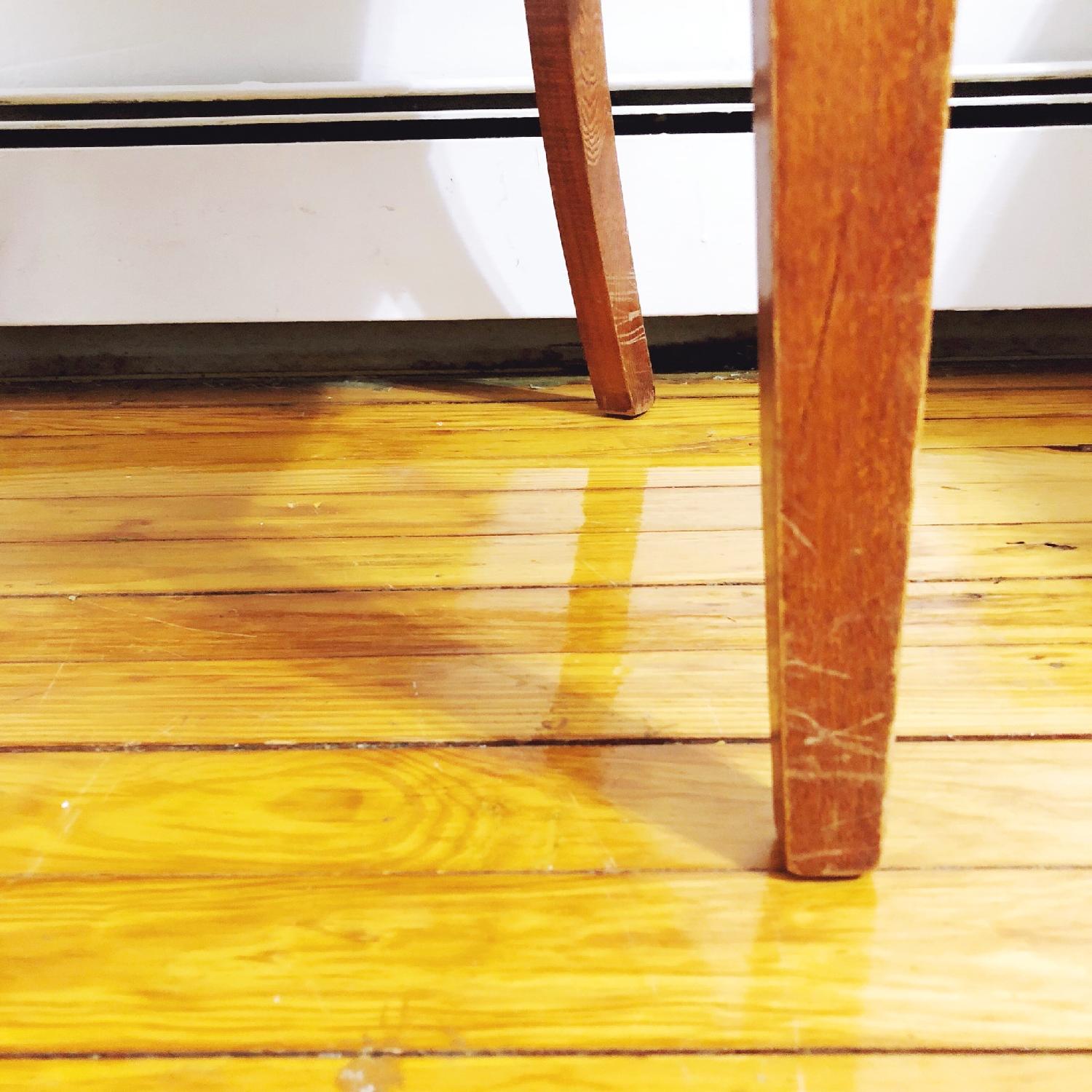 Vintage Mid Century Modern Green Vinyl Armchair - image-5