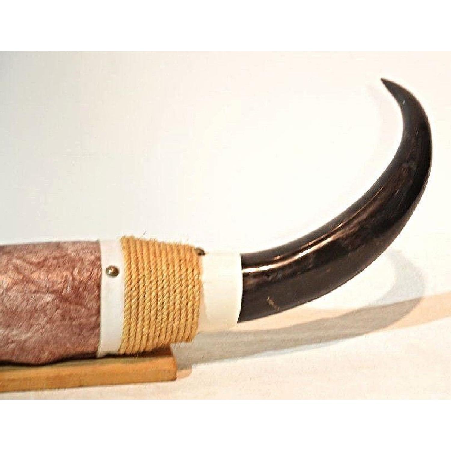 Large Western Rustic Ranch Steer Cow Bull Horn - image-2