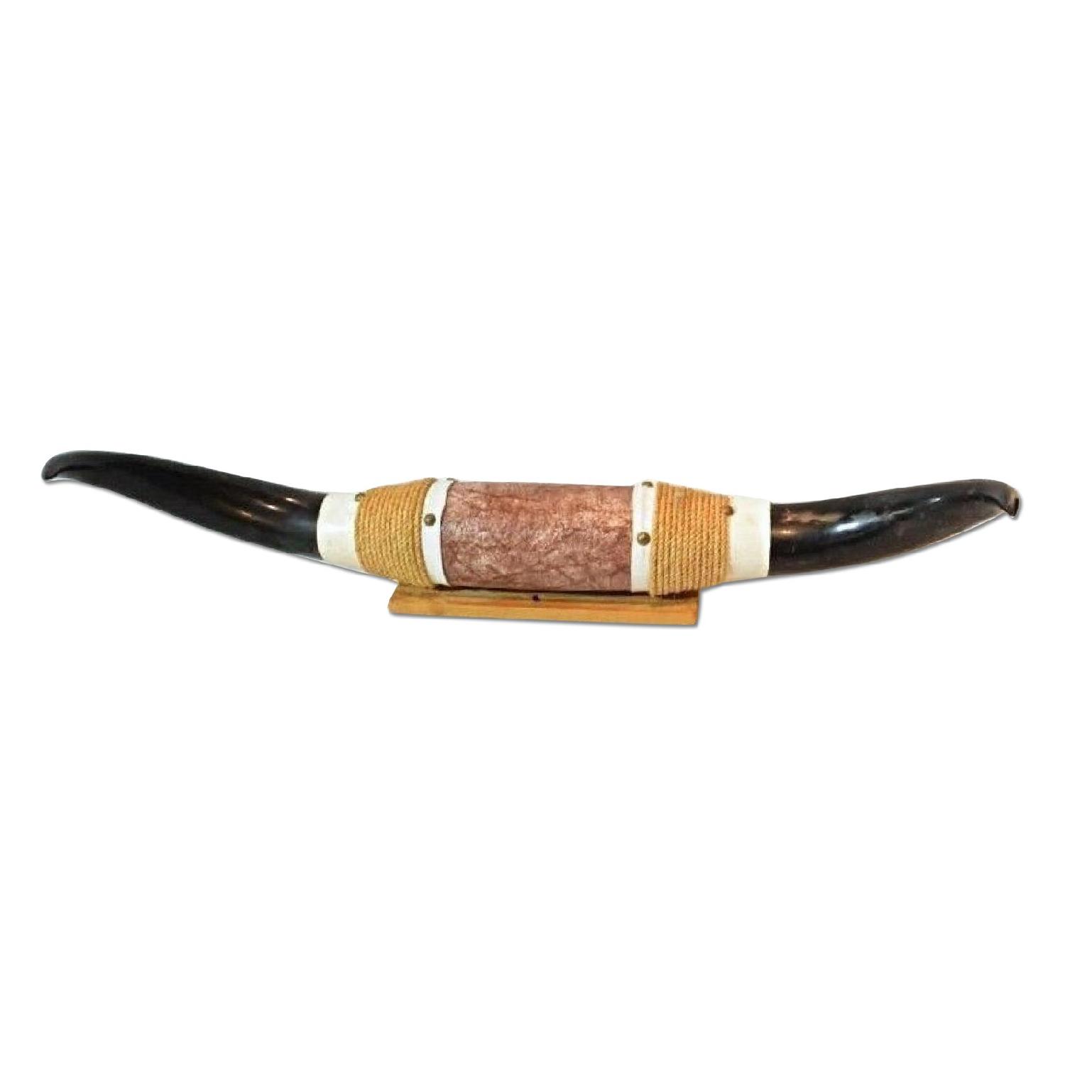 Large Western Rustic Ranch Steer Cow Bull Horn - image-6